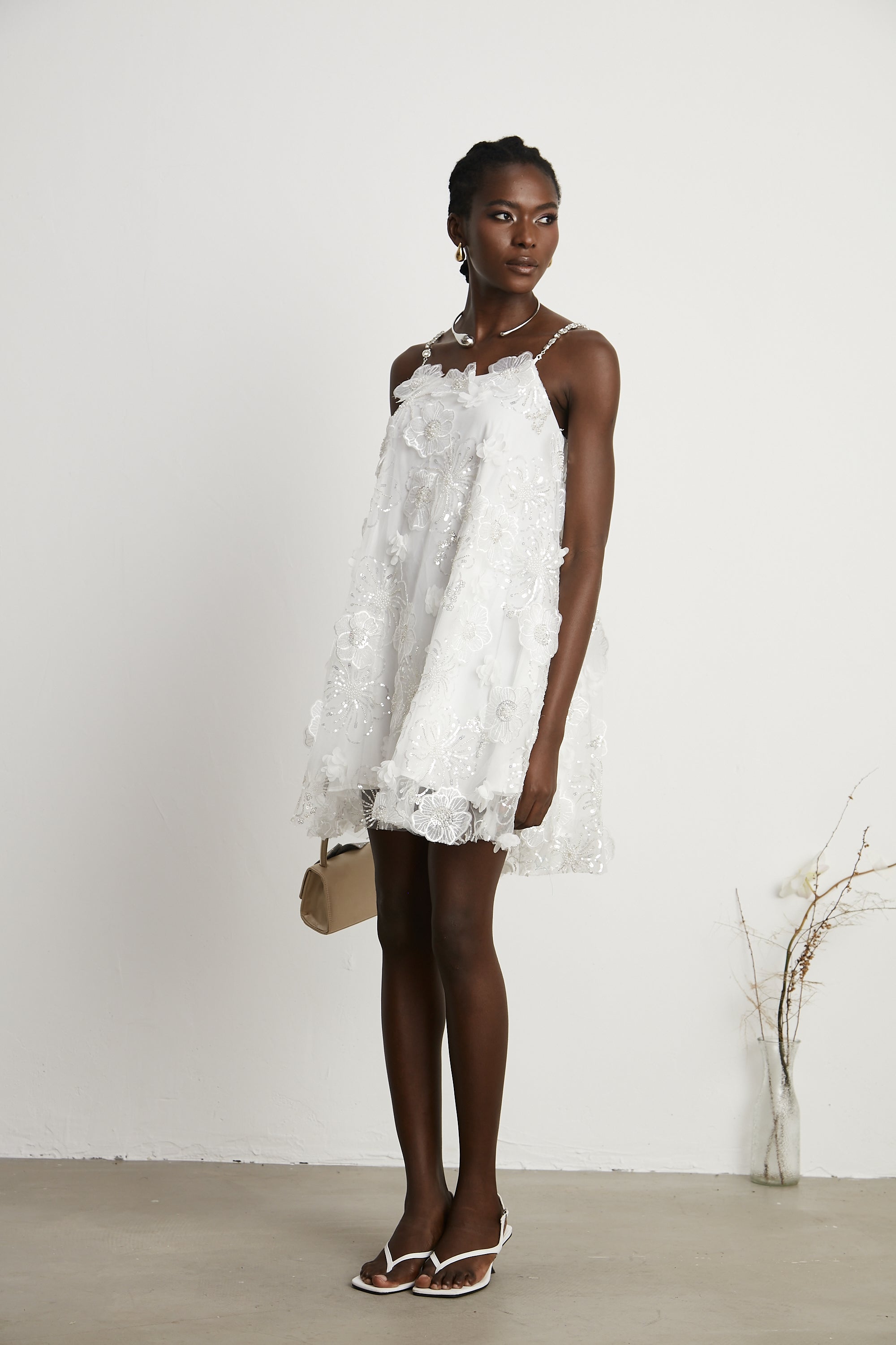 Suzette crystal-embellished floral mini dress (Final Sale-US Only)