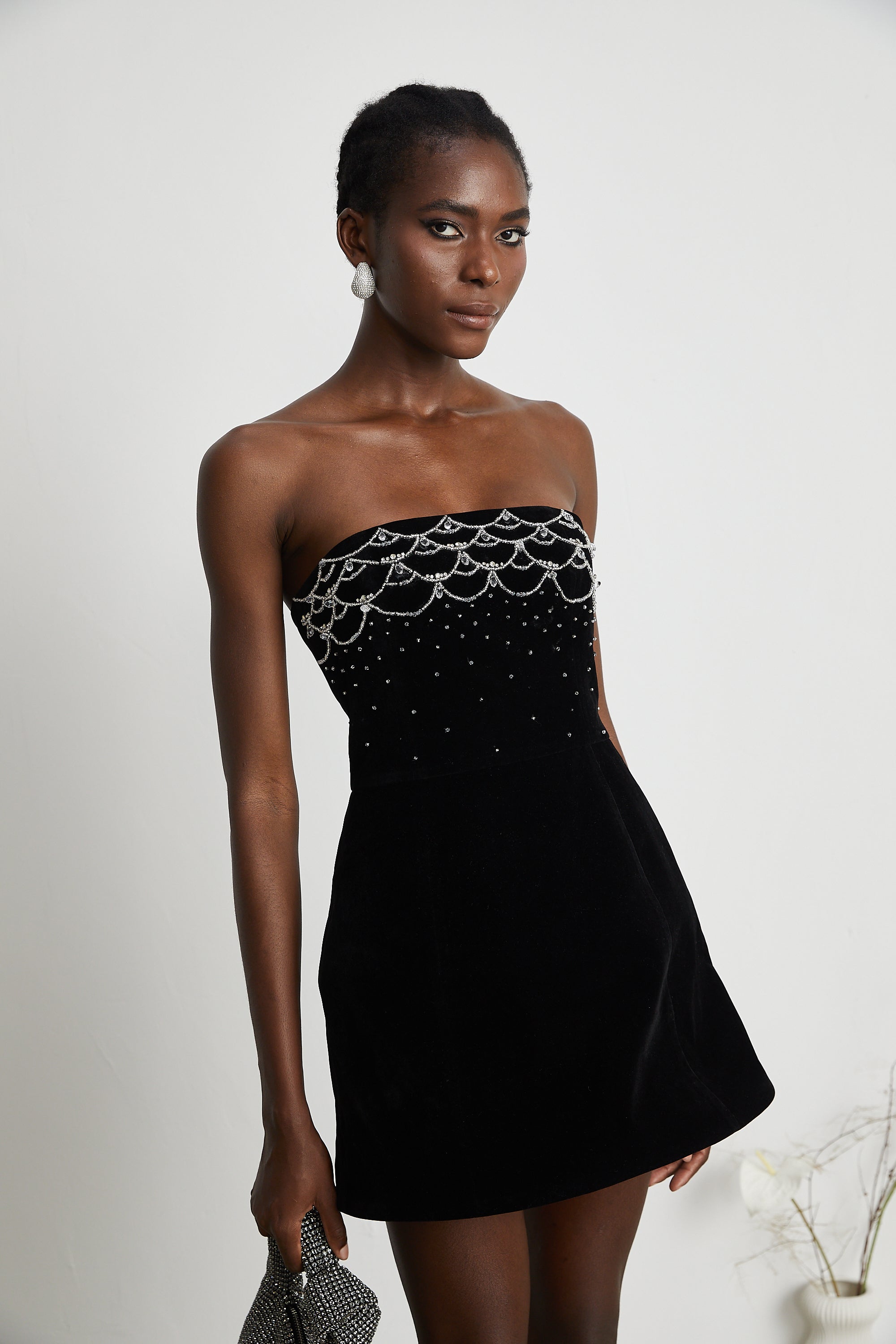 Sandrine crystal-embellished velvet mini dress (Final Sale)