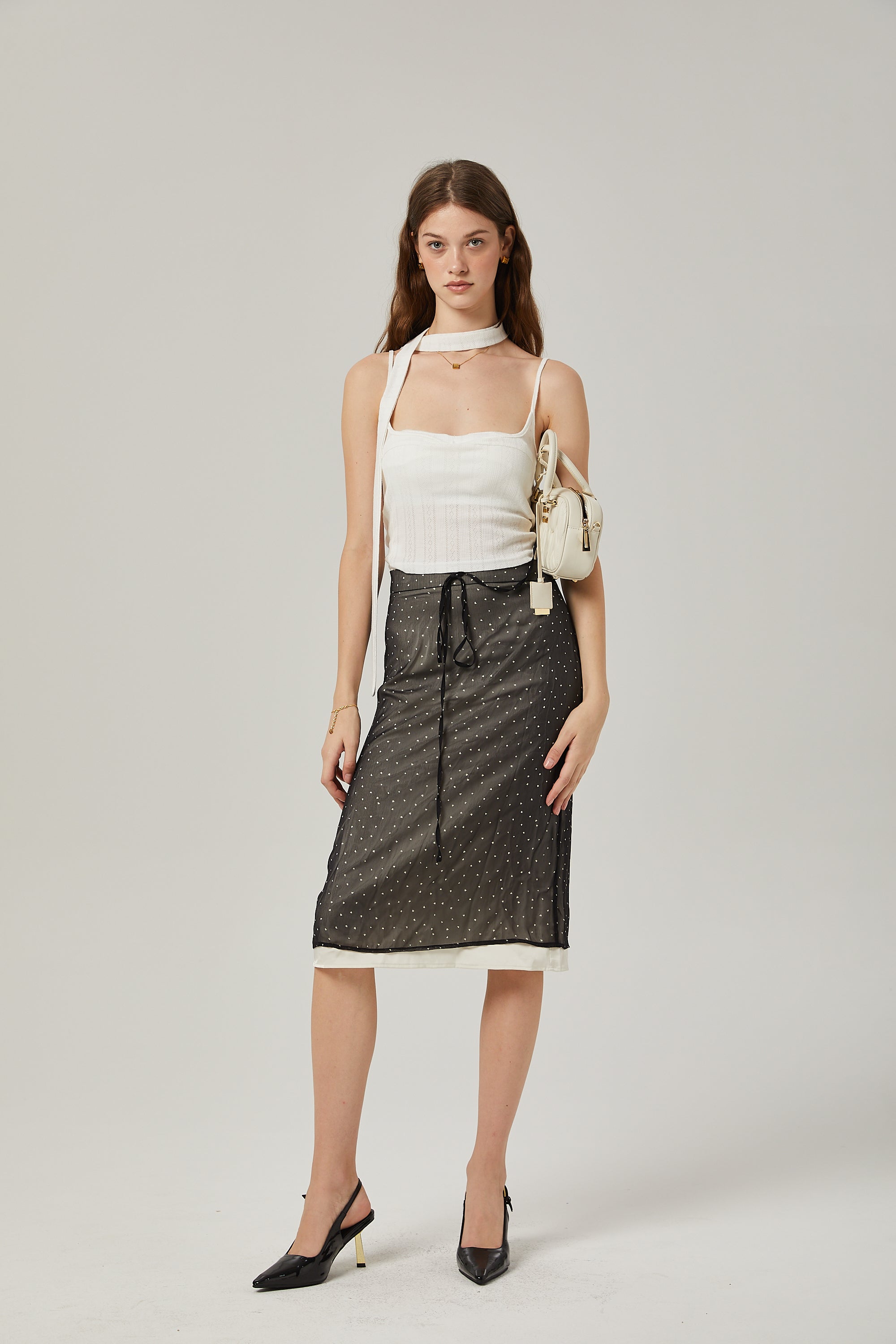 Gisèle tie-waisted polka-dot print skirt (Final Sale)