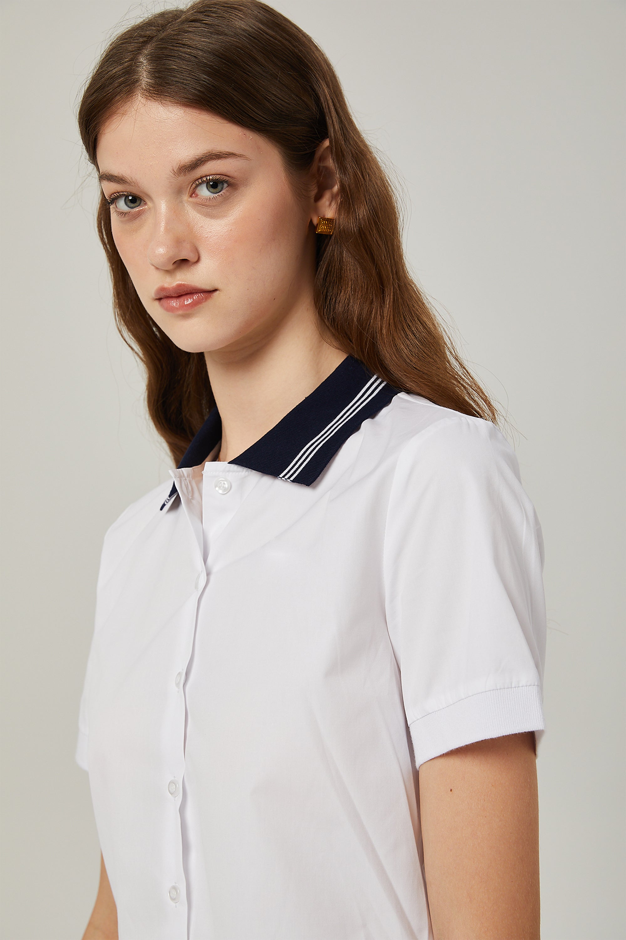 Sandrine color-block shirt & skirt matching set (Final Sale)