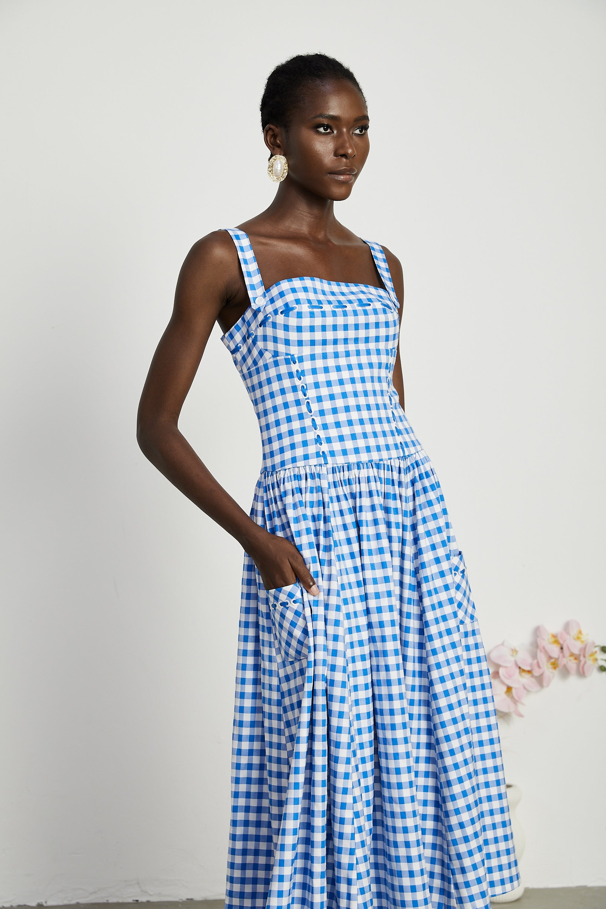 Diane gingham midi dress (Final Sale-US Only)