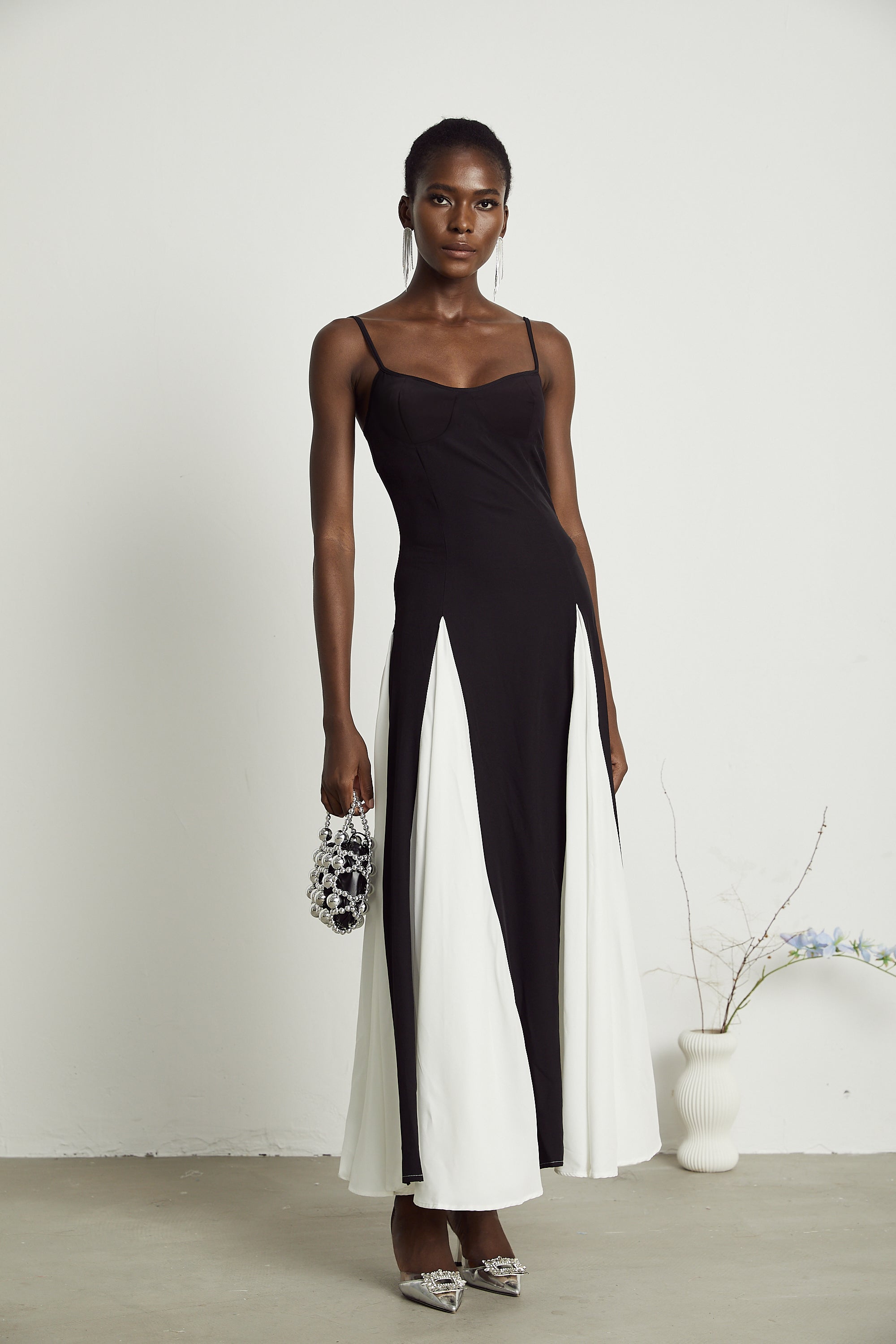 Sofie Two Tone Pleated Maxi Dress (Final Sale-US Only)