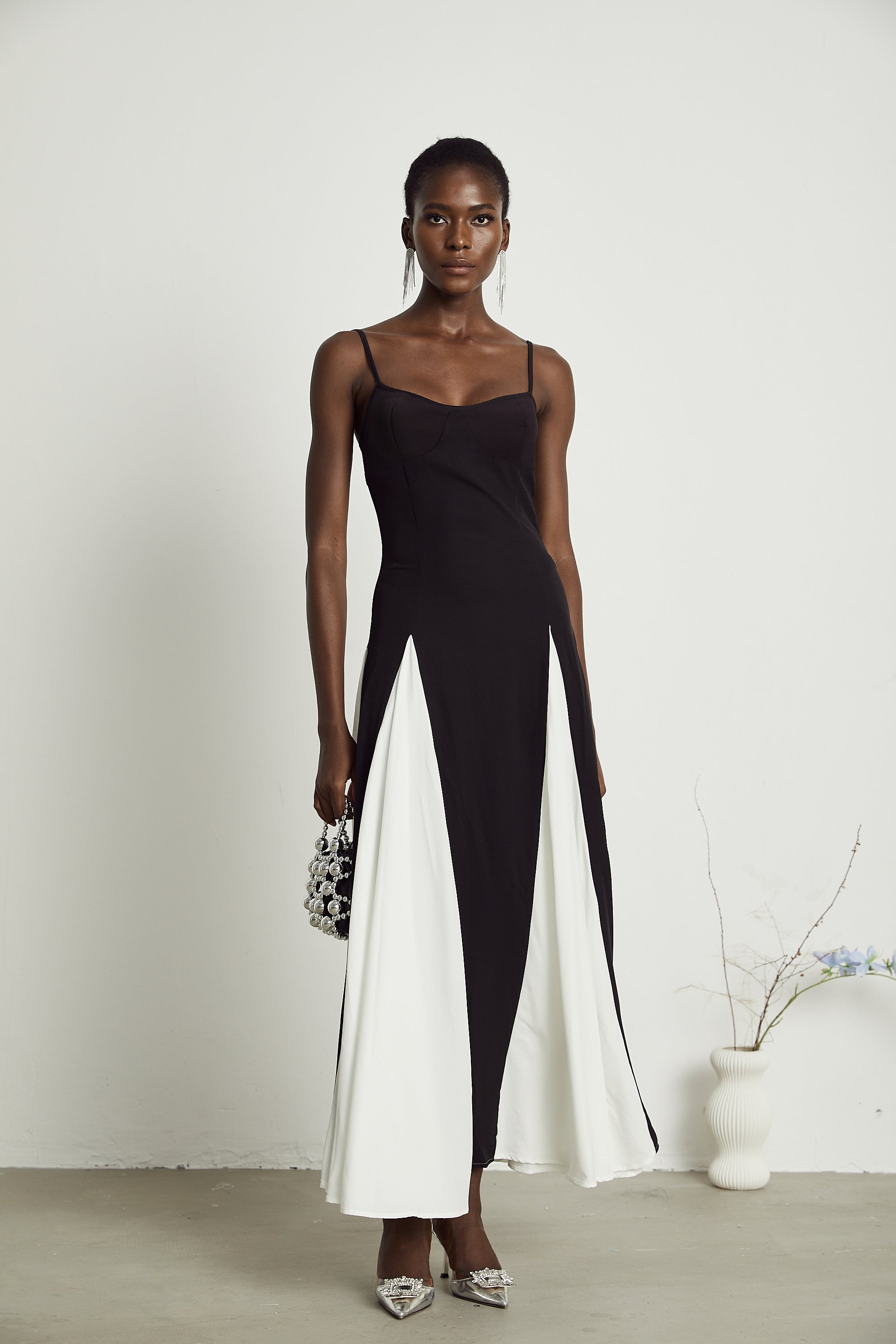 Sofie Two Tone Pleated Maxi Dress (Final Sale-US Only)
