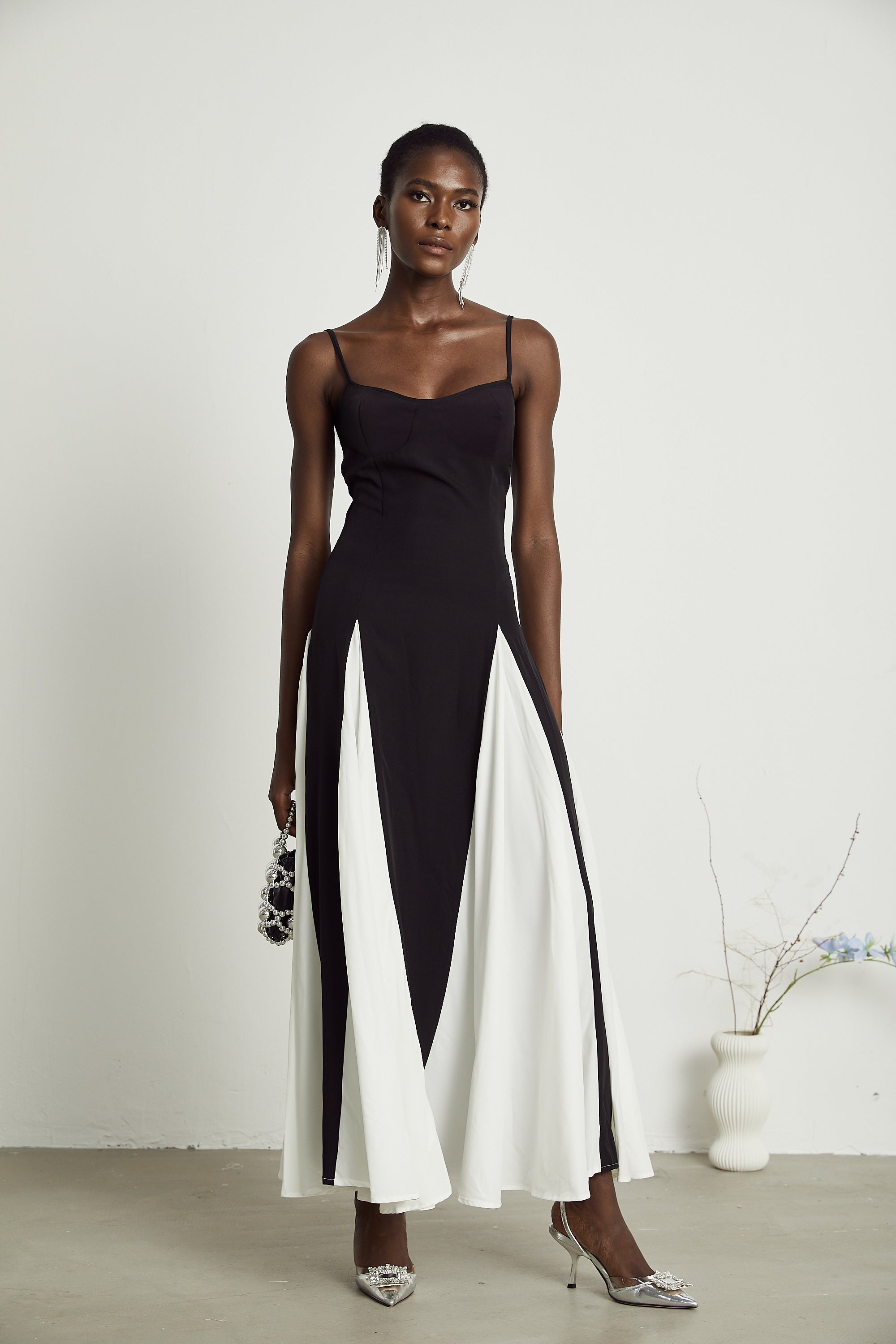 Sofie Two Tone Pleated Maxi Dress (Final Sale-US Only)