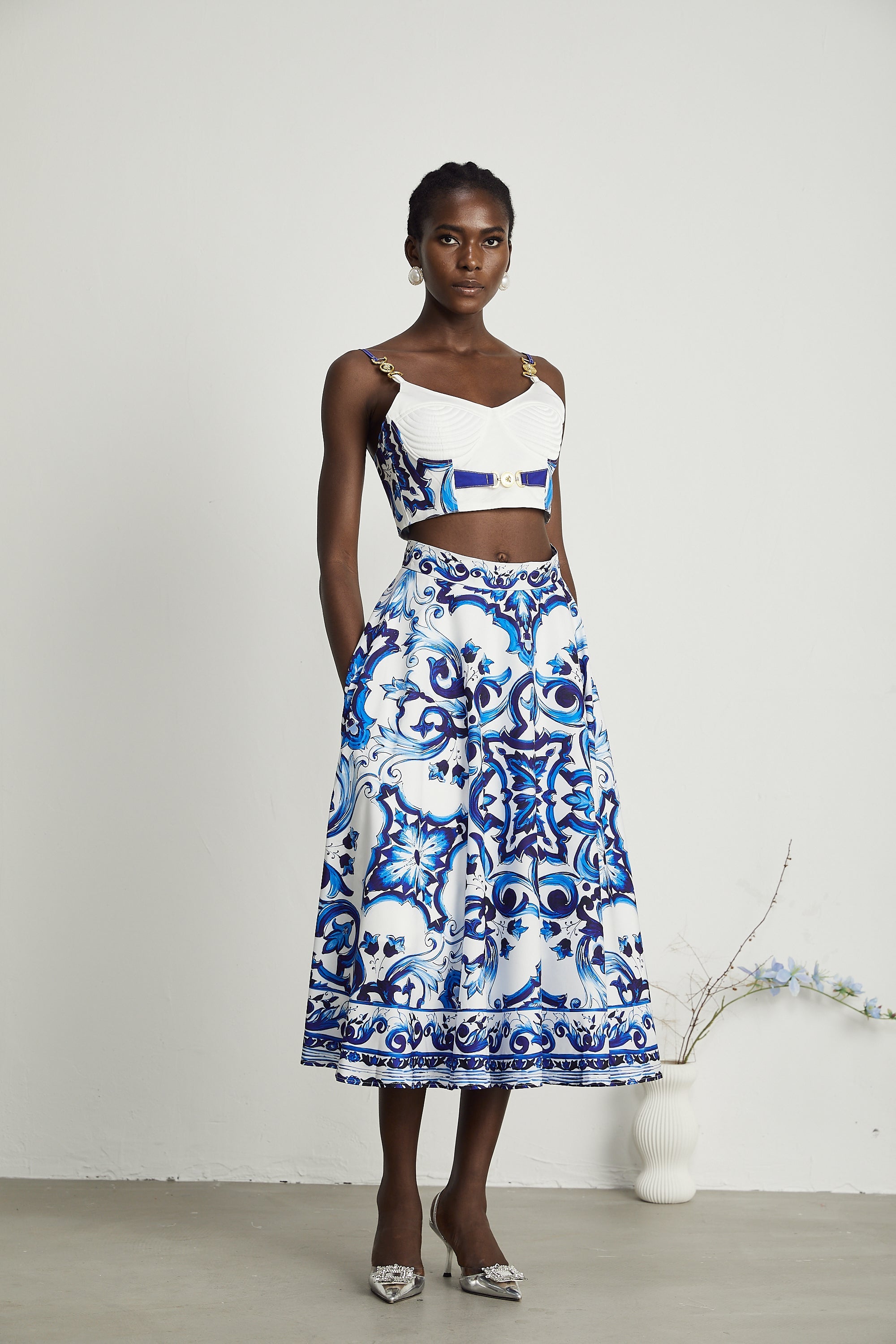 Allegra graphic-printed top & skirt matching set (Final Sale-US Only)