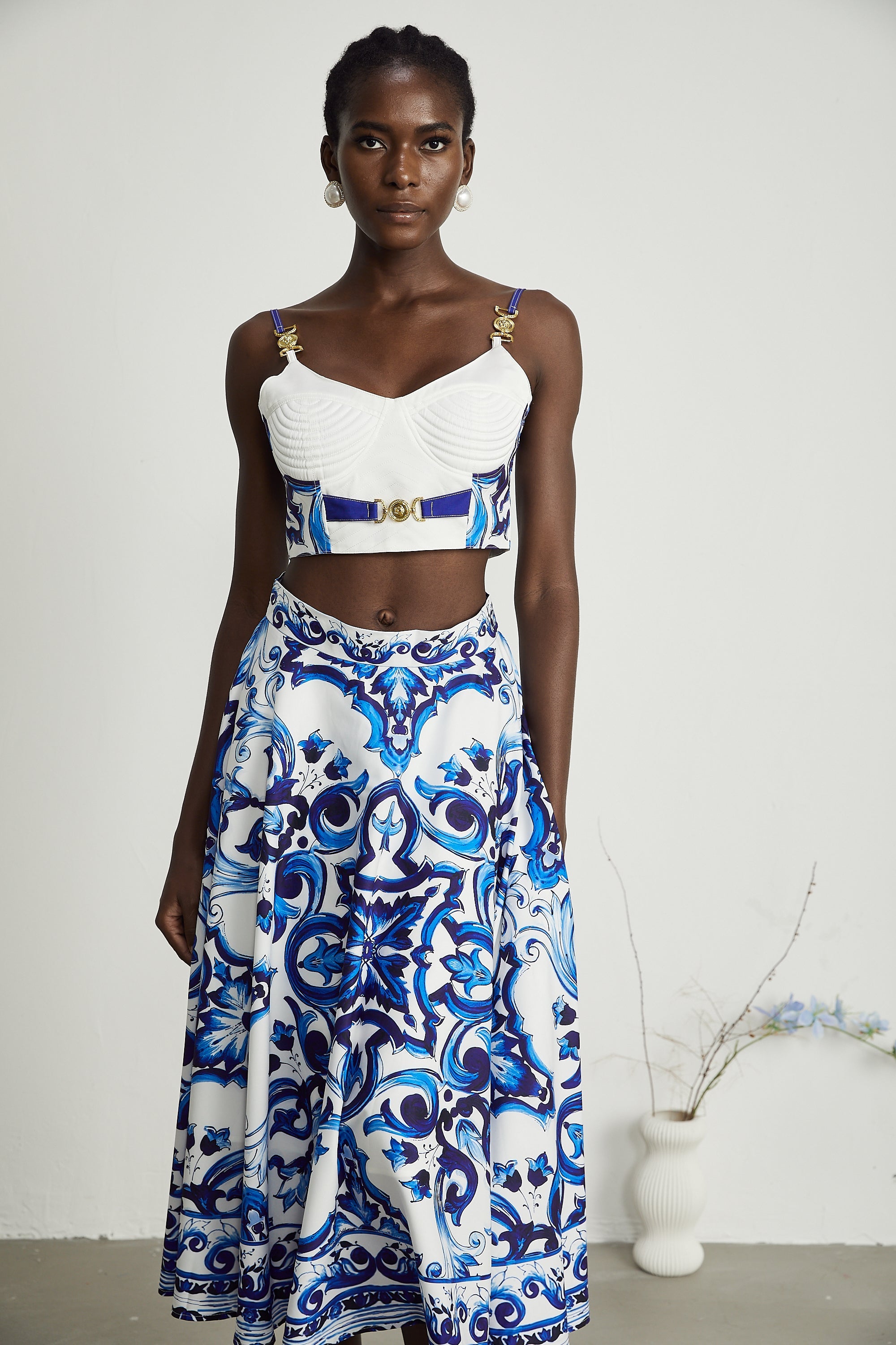 Allegra graphic-printed top & skirt matching set (Final Sale-US Only)