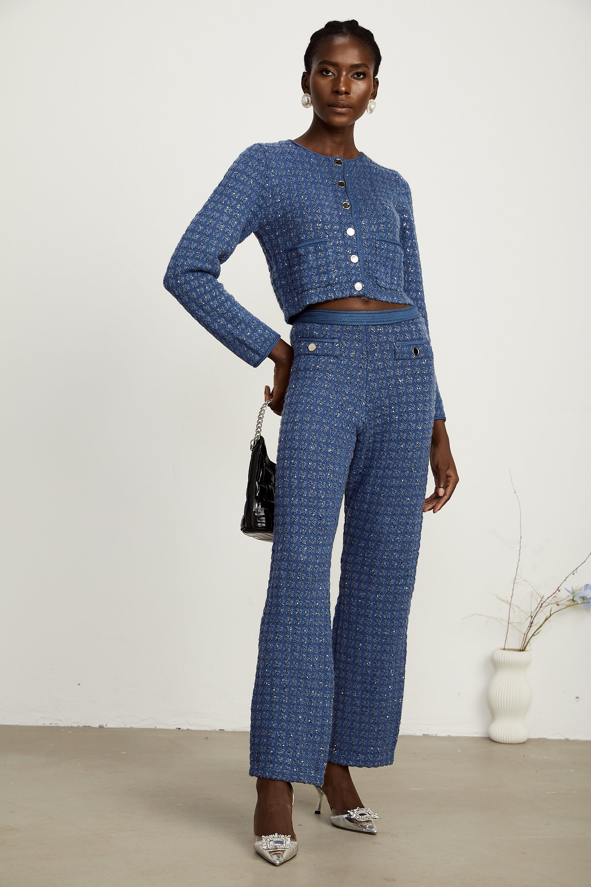 Ghislaine sequin-embellished jacket & trousers matching set (Final Sale)