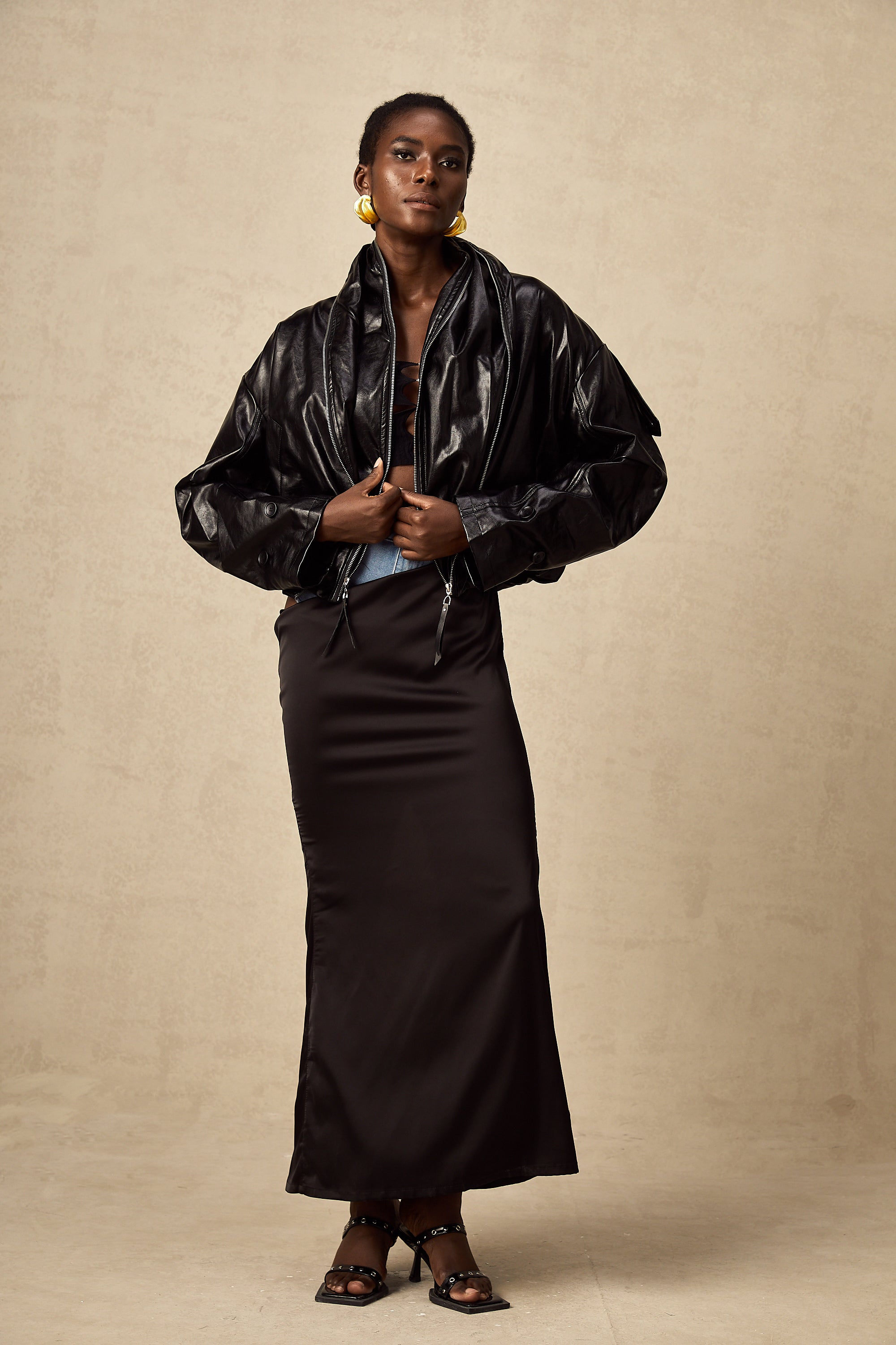 Virginie quilted cropped leather jacket (Final Sale)