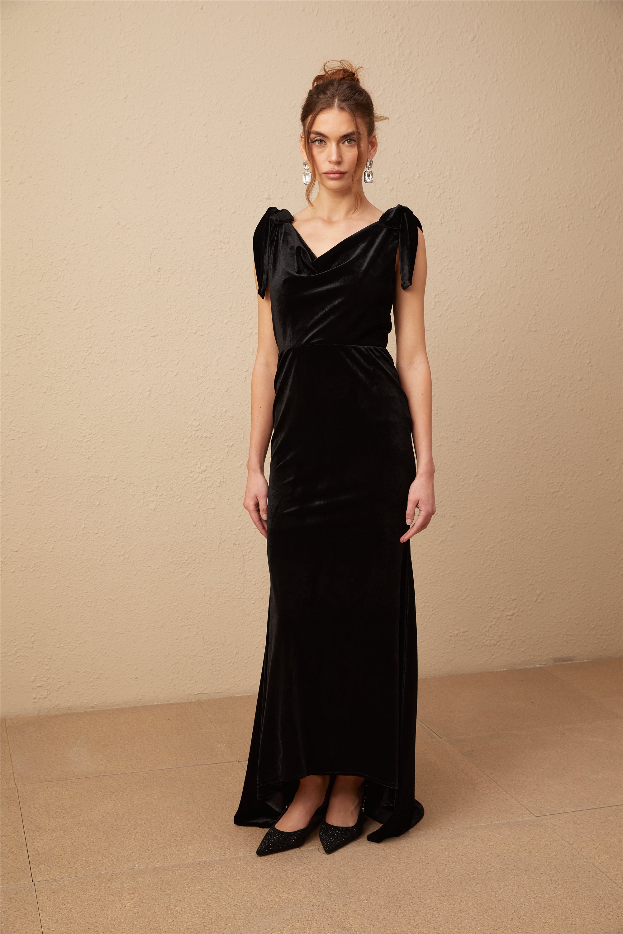 Audrey embellished velvet open-back maxi dress (Final Sale)