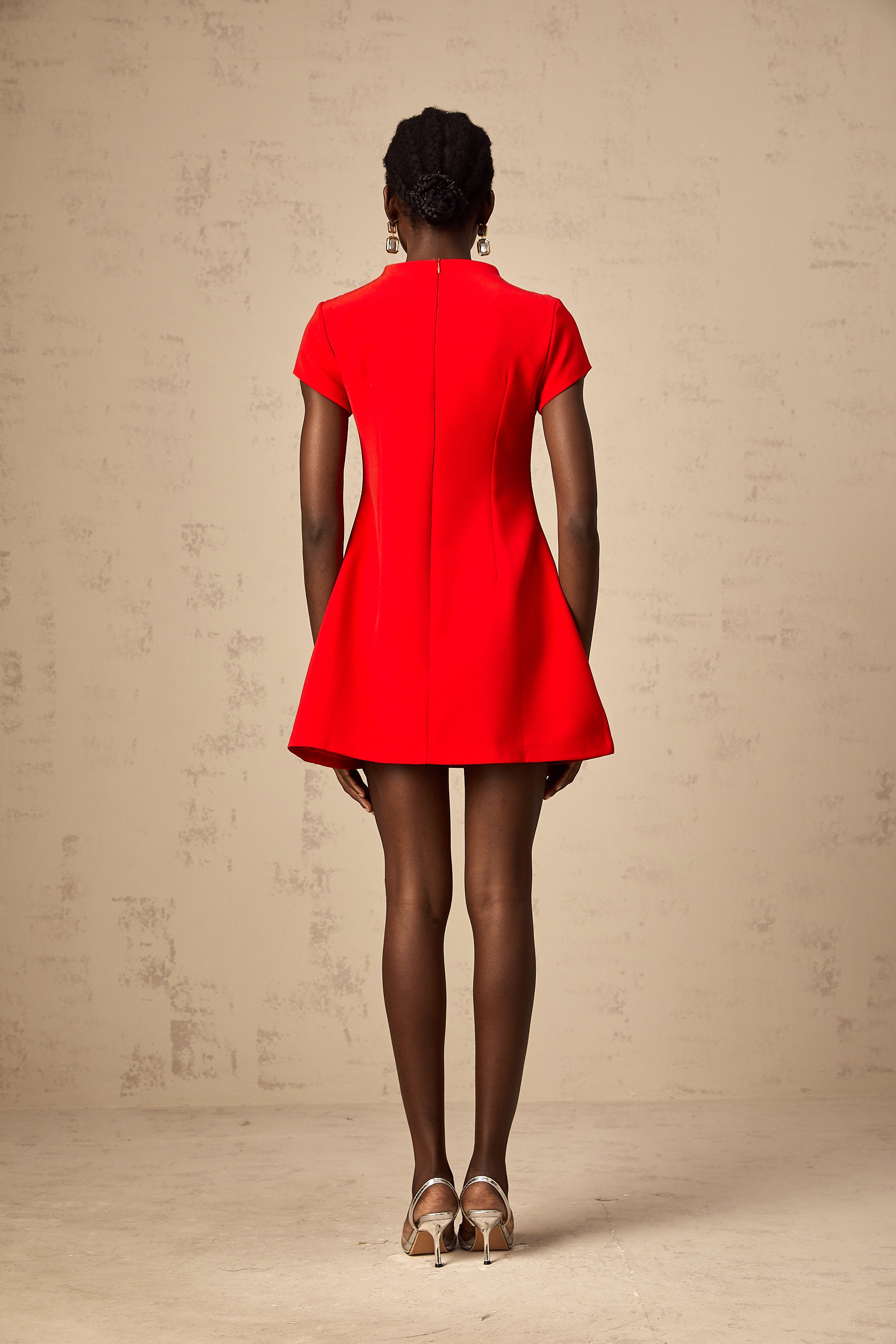 Esther red cap-sleeve mini dress (Final Sale-US Only)