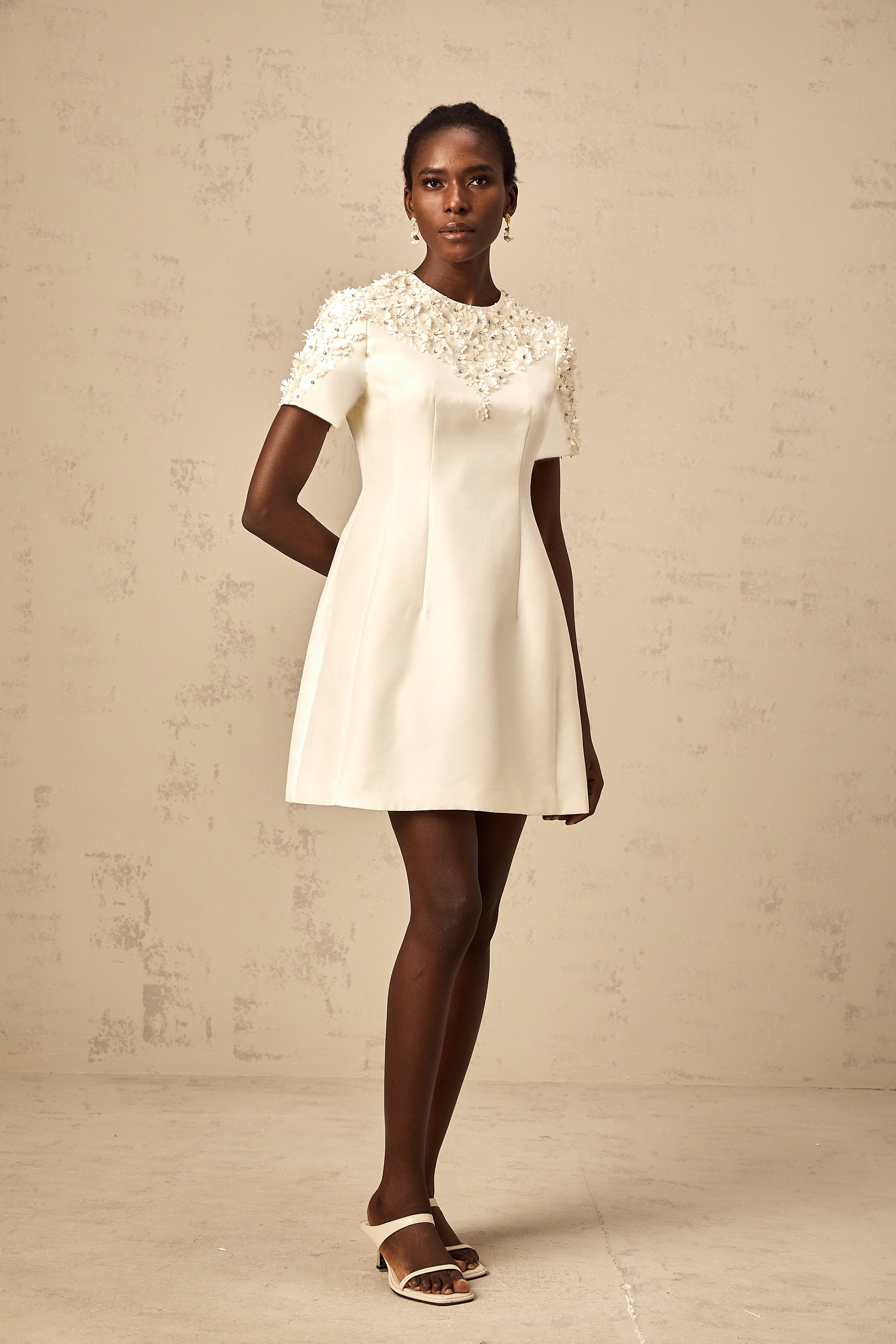 Adrienne floral-appliqué mini dress (Final Sale-US Only)