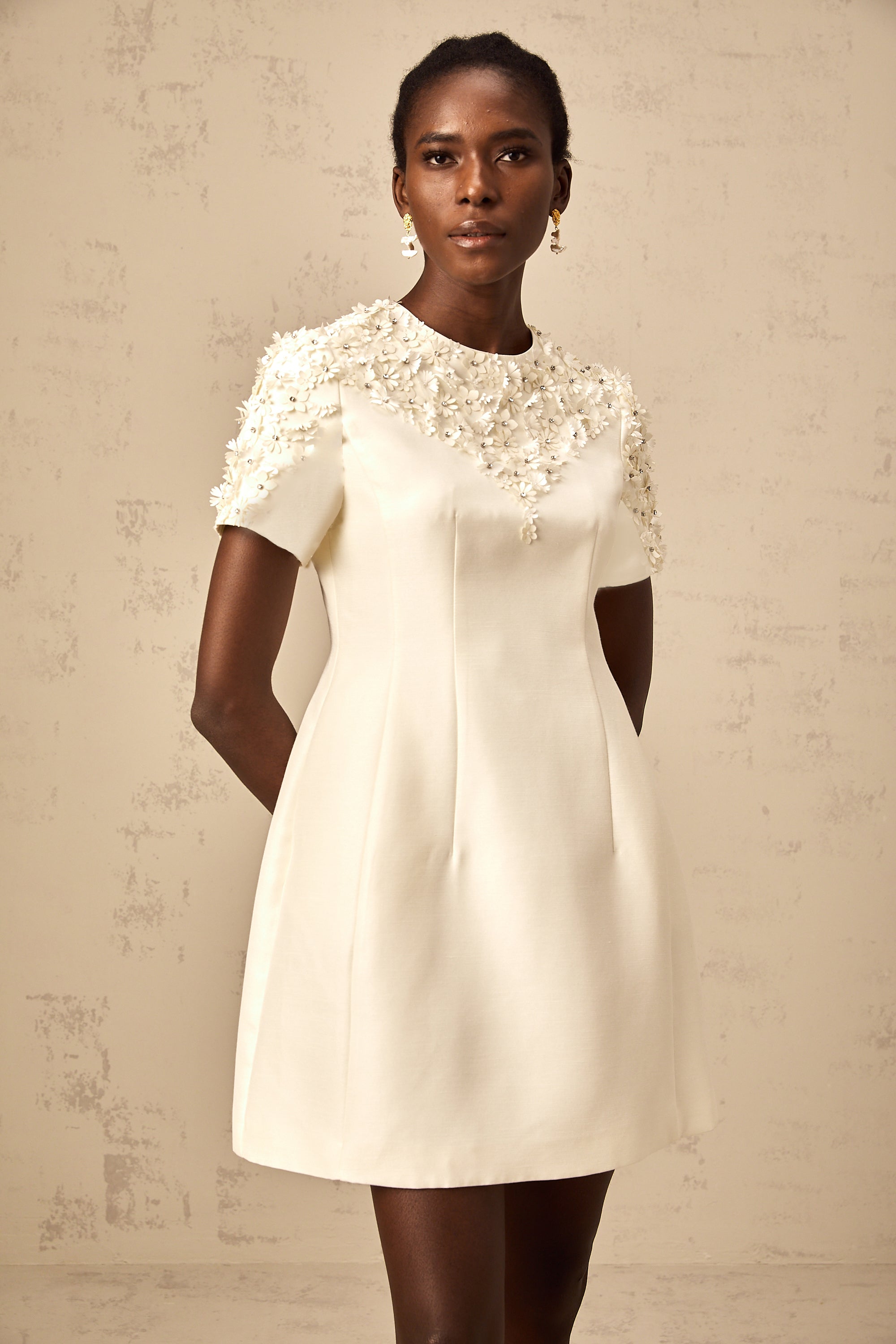 Adrienne floral-appliqué mini dress (Final Sale-US Only)