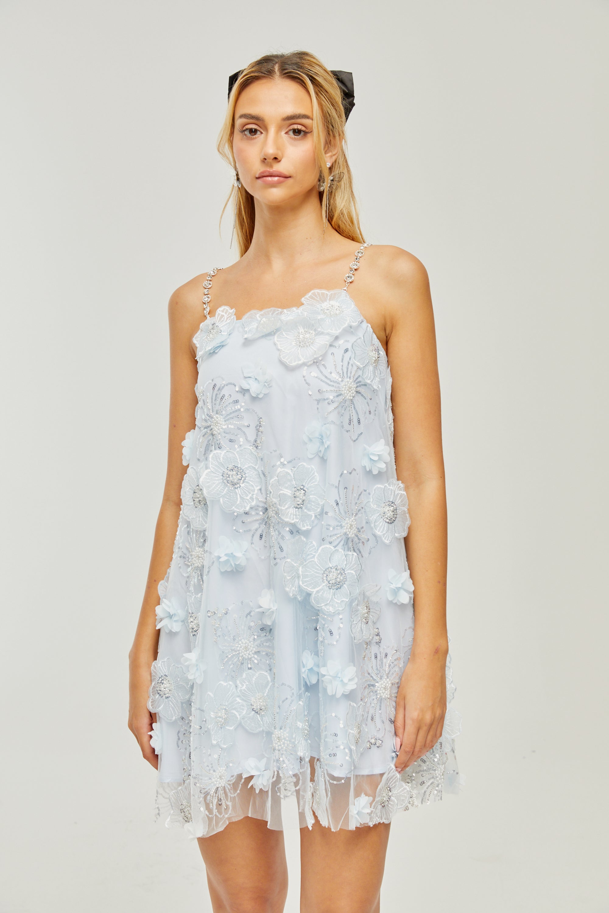 Mini-robe à fleurs Suzette ornée de cristaux