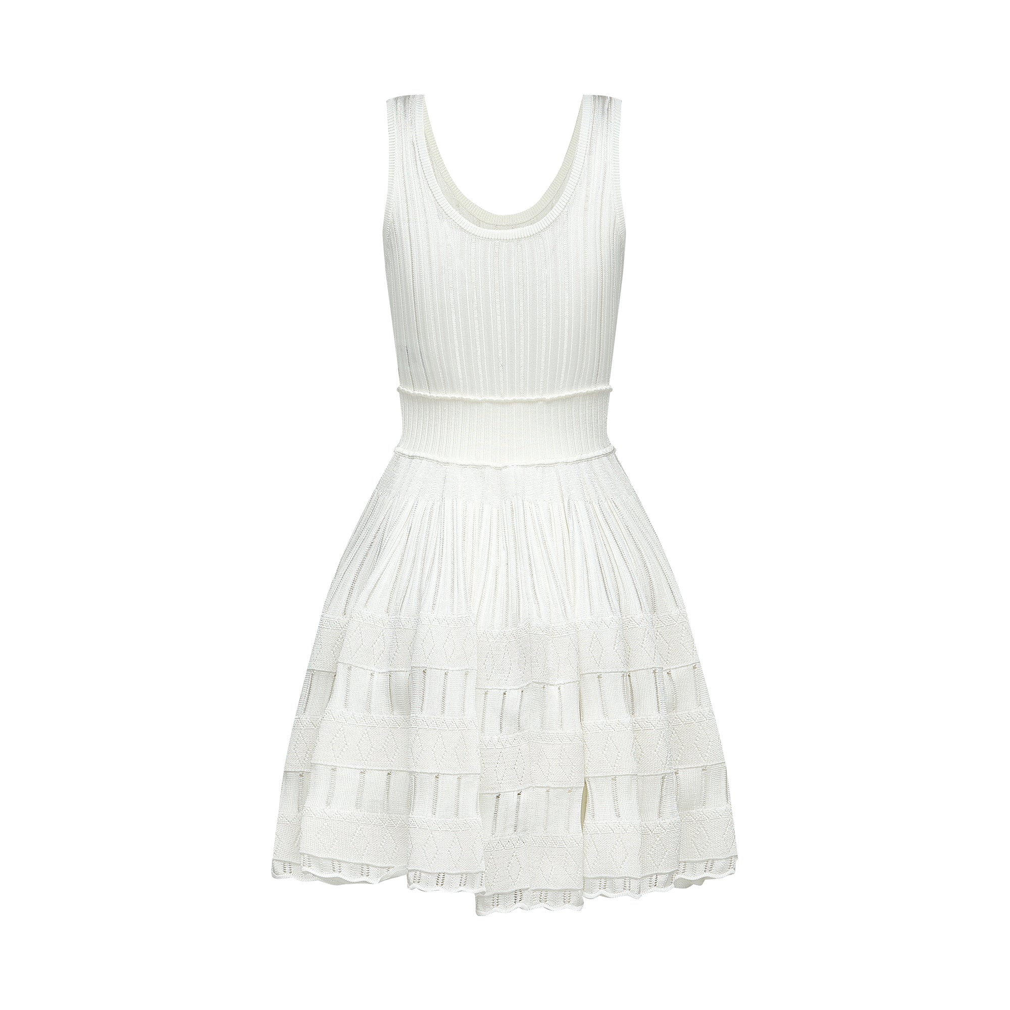 Noémie White Cut-out Pleated Mini Dress