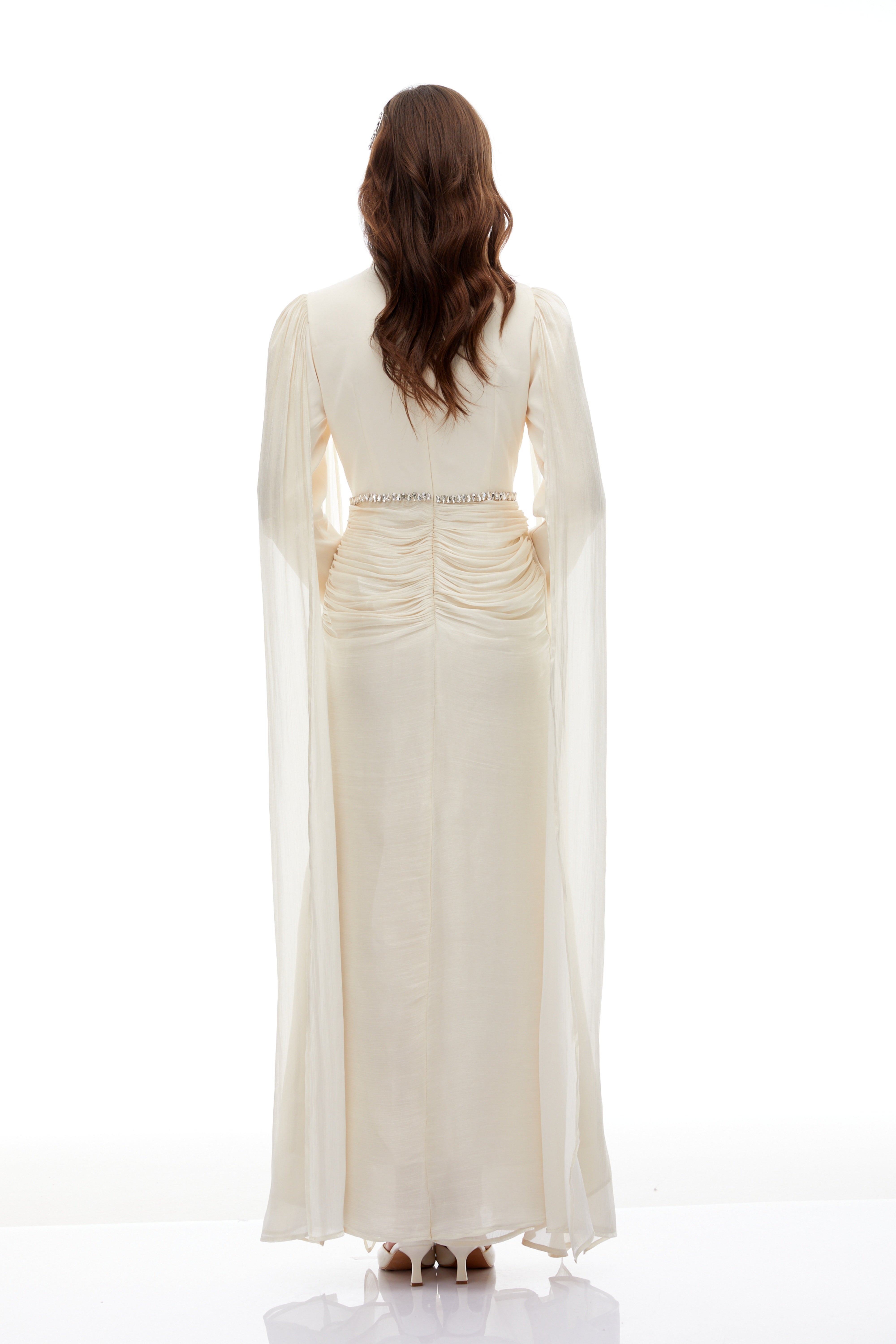 Andrine White Crystal Embellished Maxi Dress (Final Sale-US Only)
