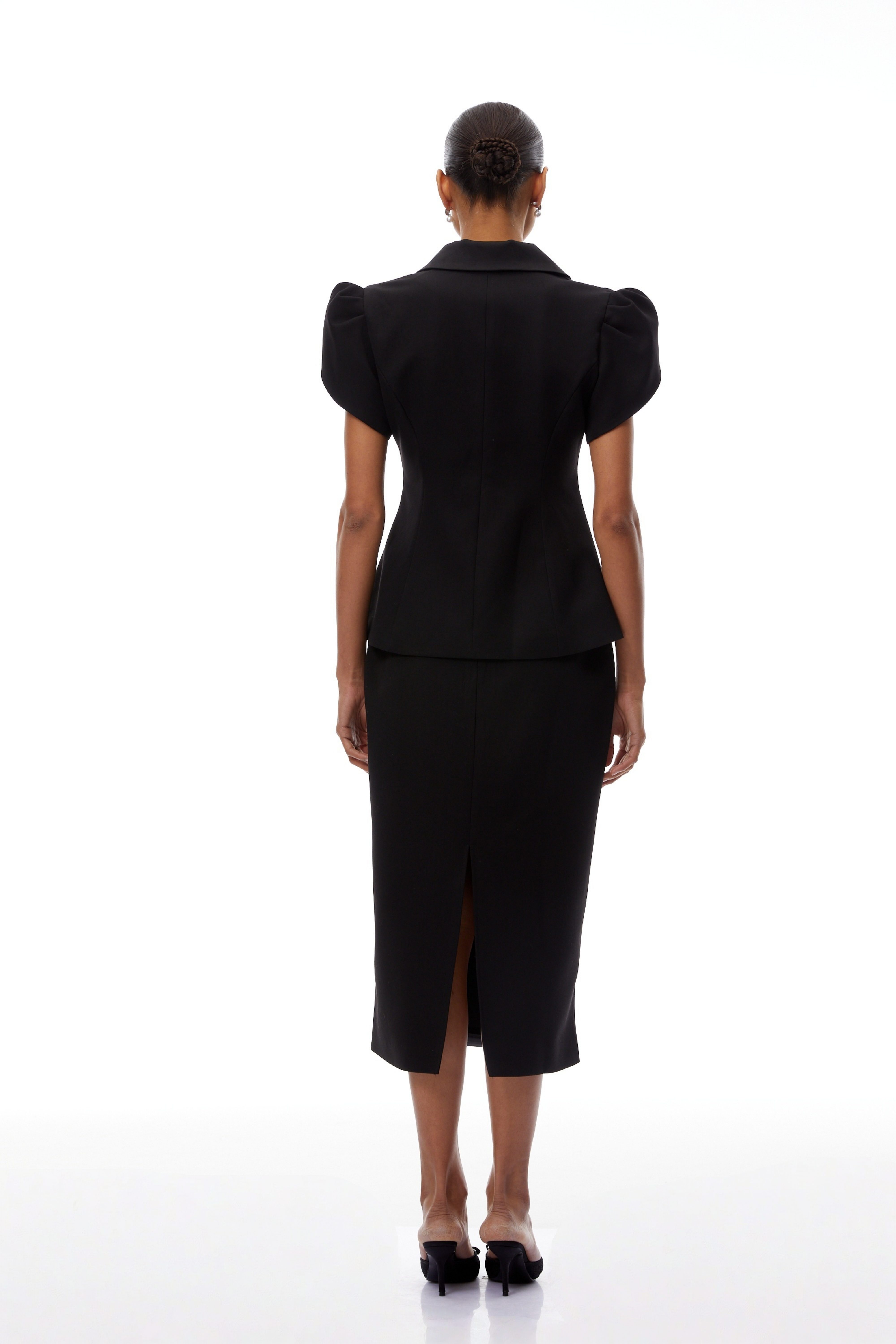 Acharya Black Blouse & Pencil Skirt Set (Final Sale-US Only)