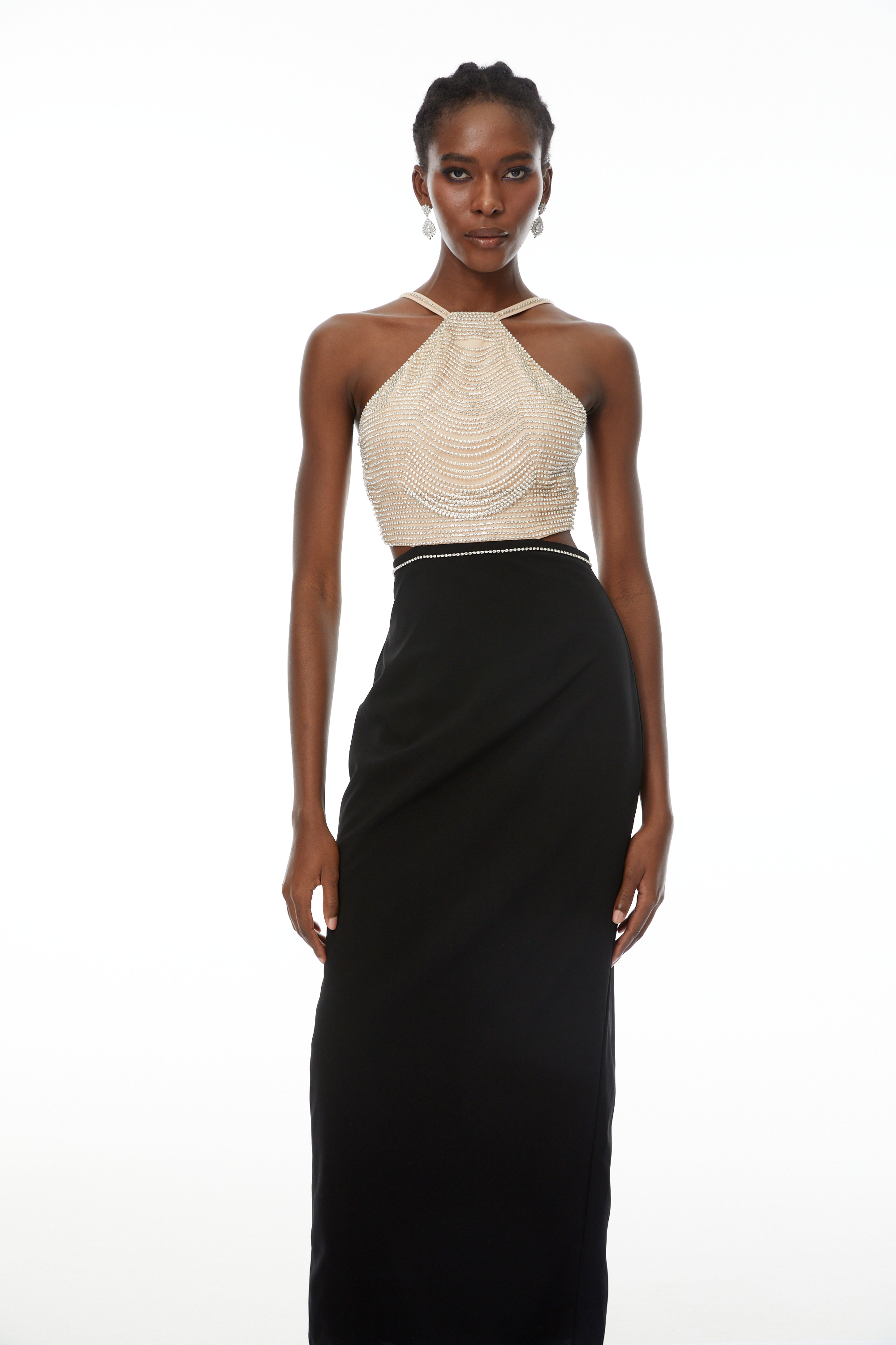 Domenica Crystal-Chain Embellished Maxi Dress (Final Sale-US Only)