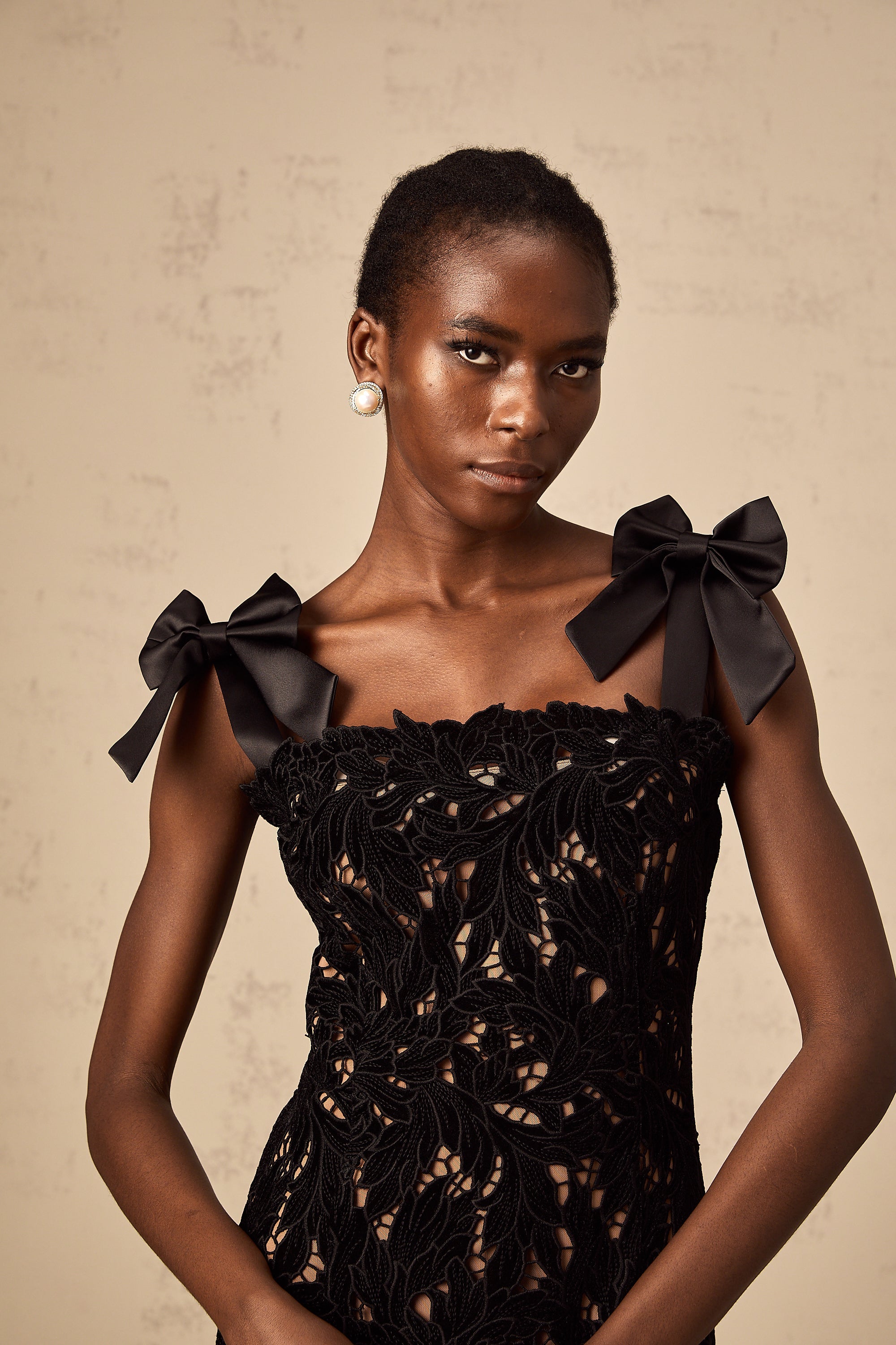 Eloise black floral embroidered maxi dress