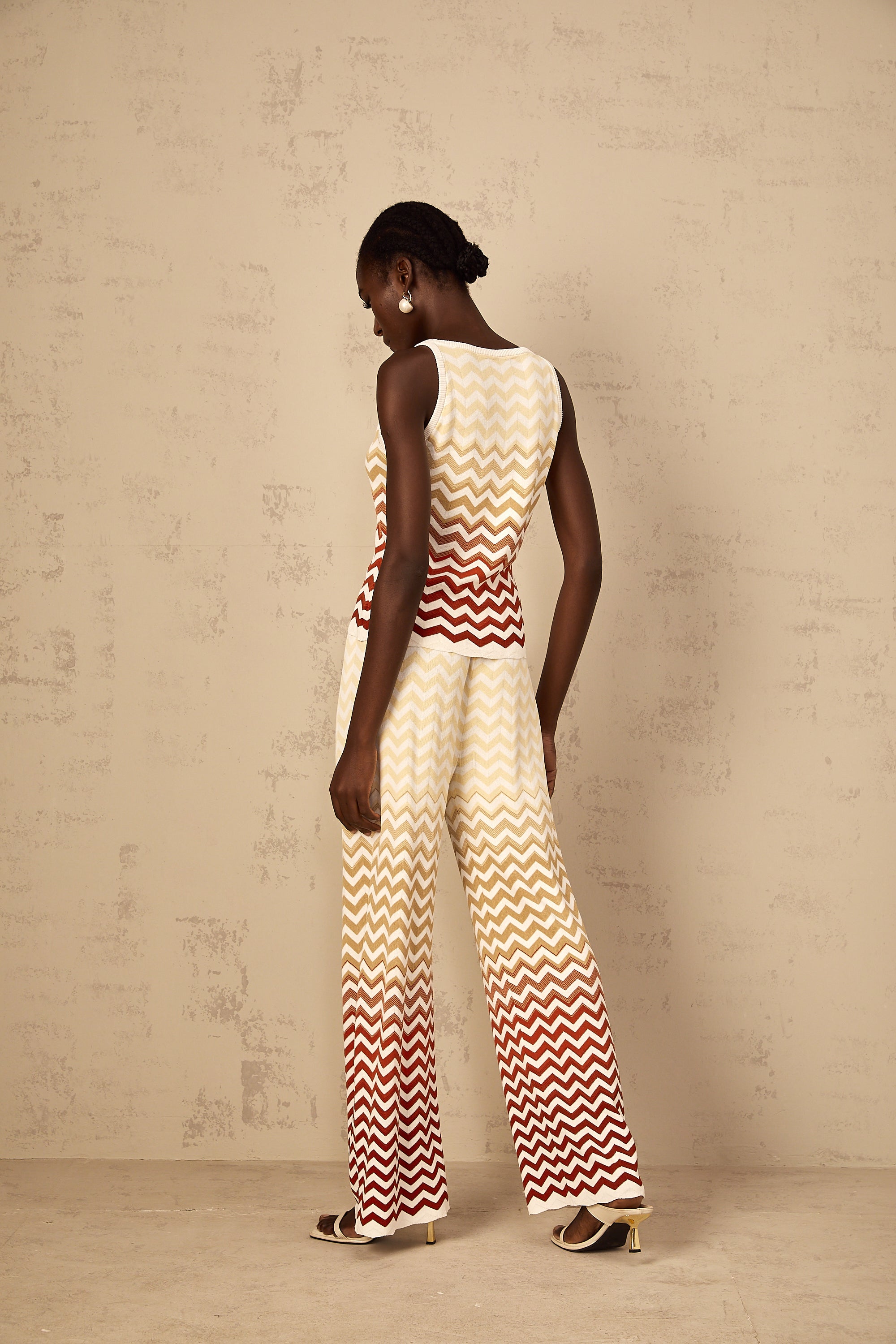 Isabelle Yellow Zigzag Knit Matching Set (Final Sale-US Only)