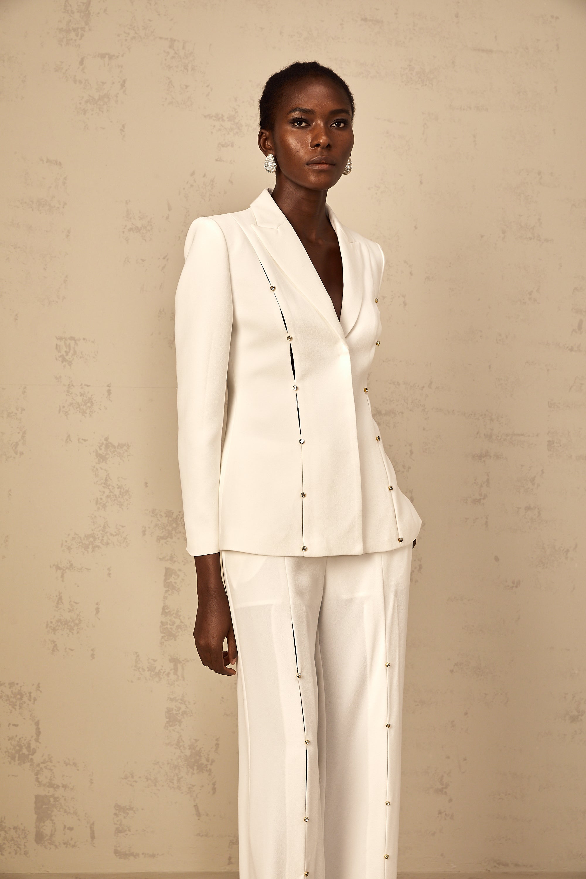 Frida Embellished Blazer & Trouser Pant Set (Final Sale-US Only)