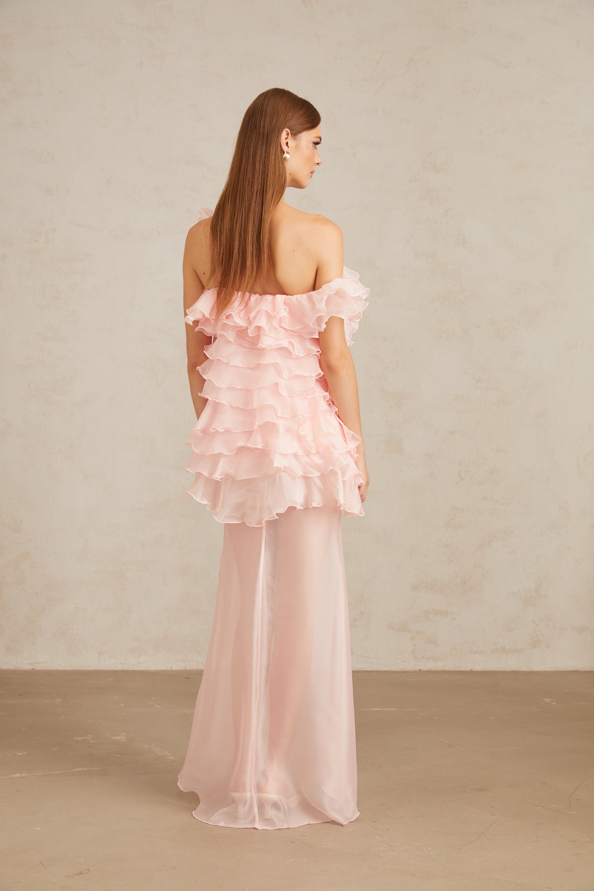Rosalie Pink Layered Ruffled Floral Dress & Skirt Set (Final Sale)