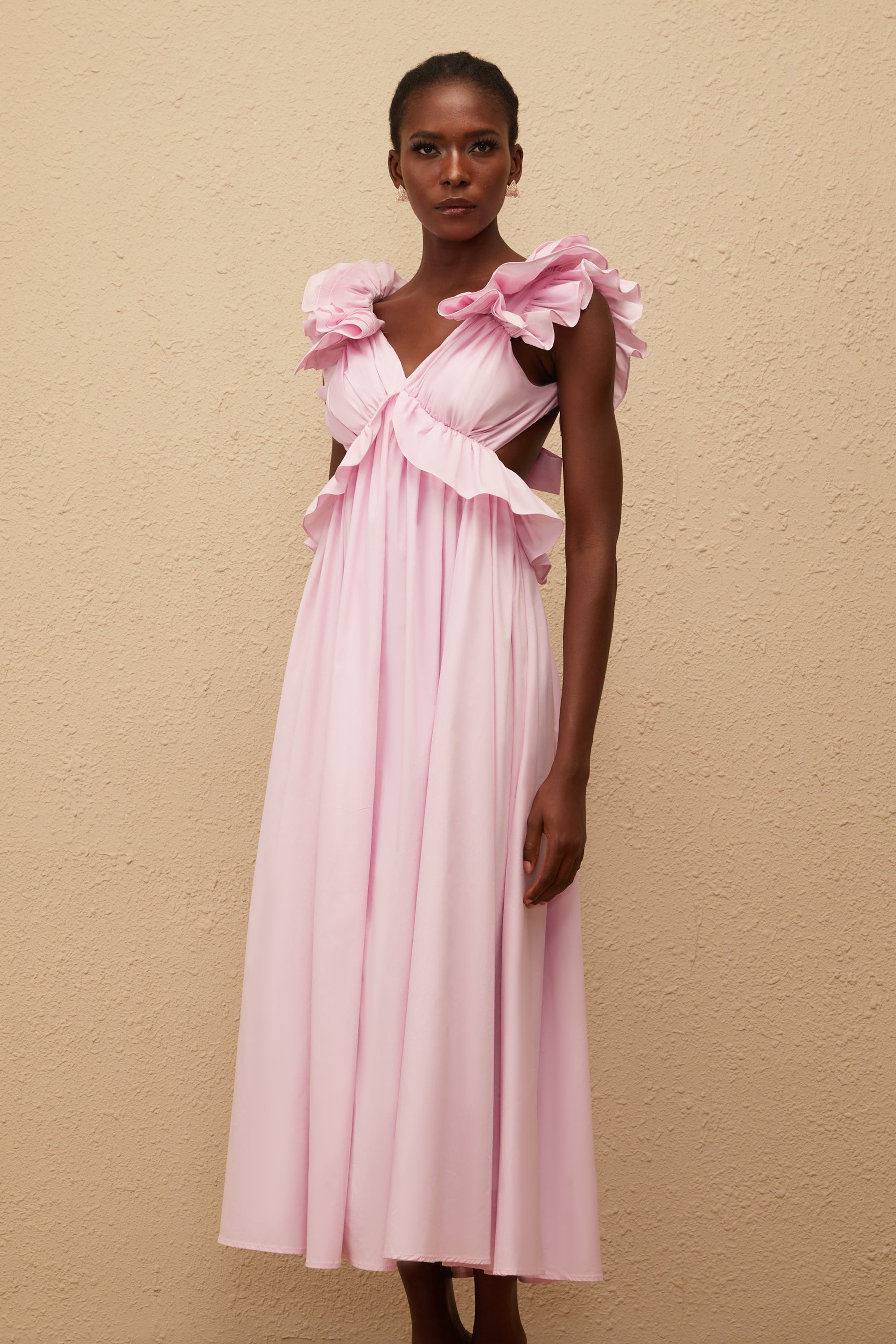 Adélaïde Pink Open Back Maxi Dress (Final Sale-US Only)