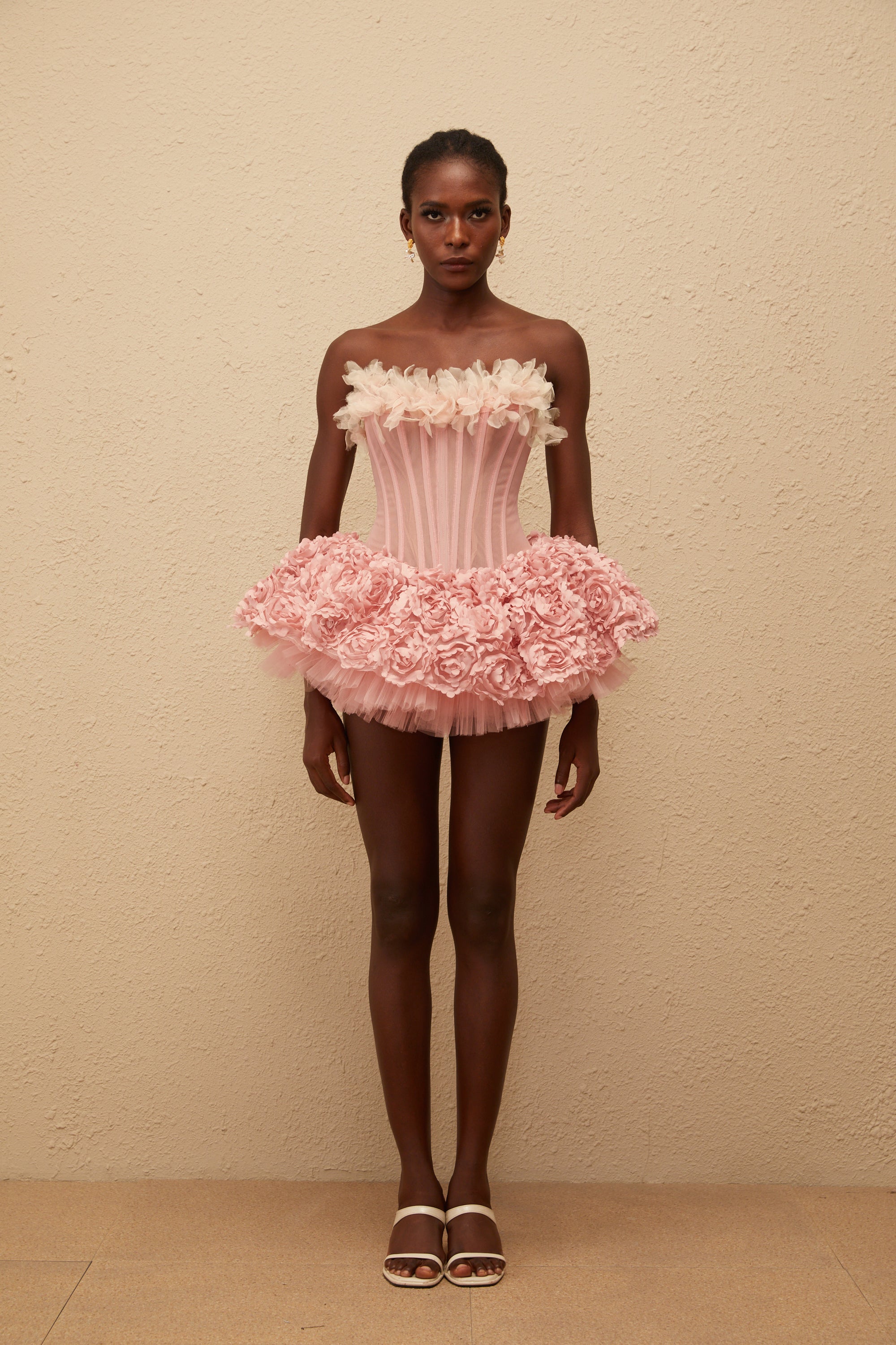 Rachel Pink 3D Petal Tulle Mini Dress (Final Sale-US Only)