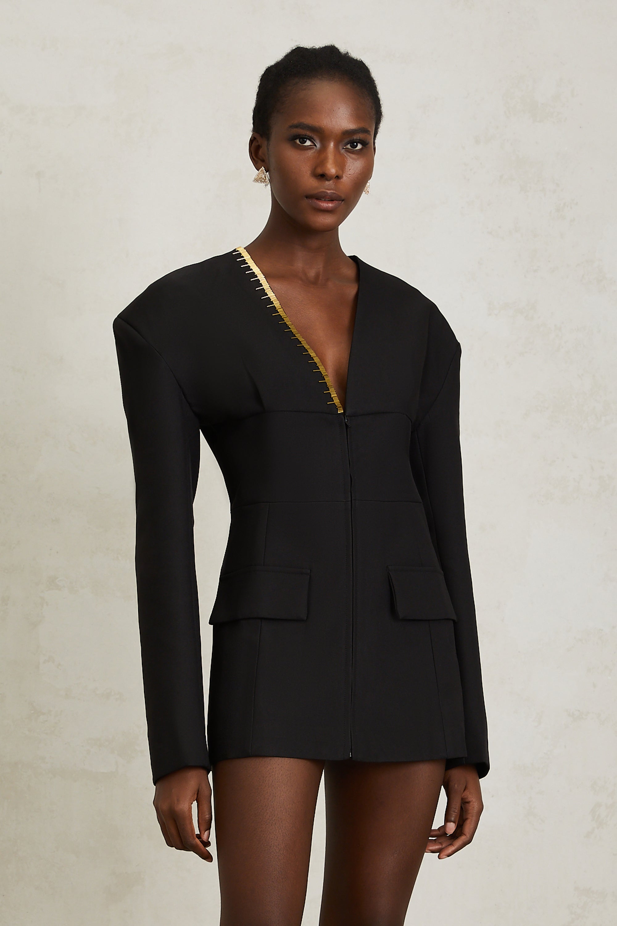 Madeleine Black Slimfit Mini Dress (Final Sale-US Only)