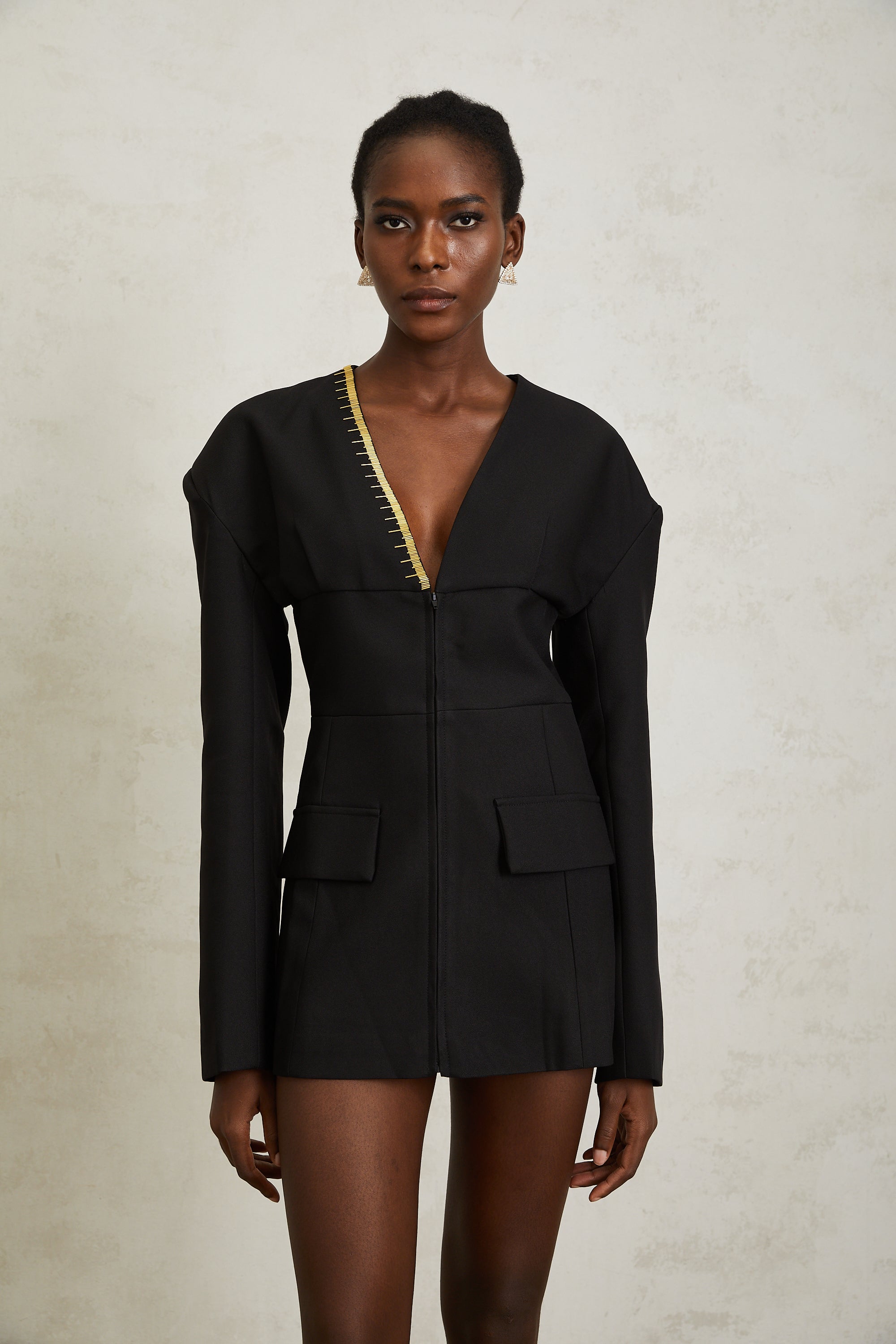 Madeleine Black Slimfit Mini Dress (Final Sale-US Only)