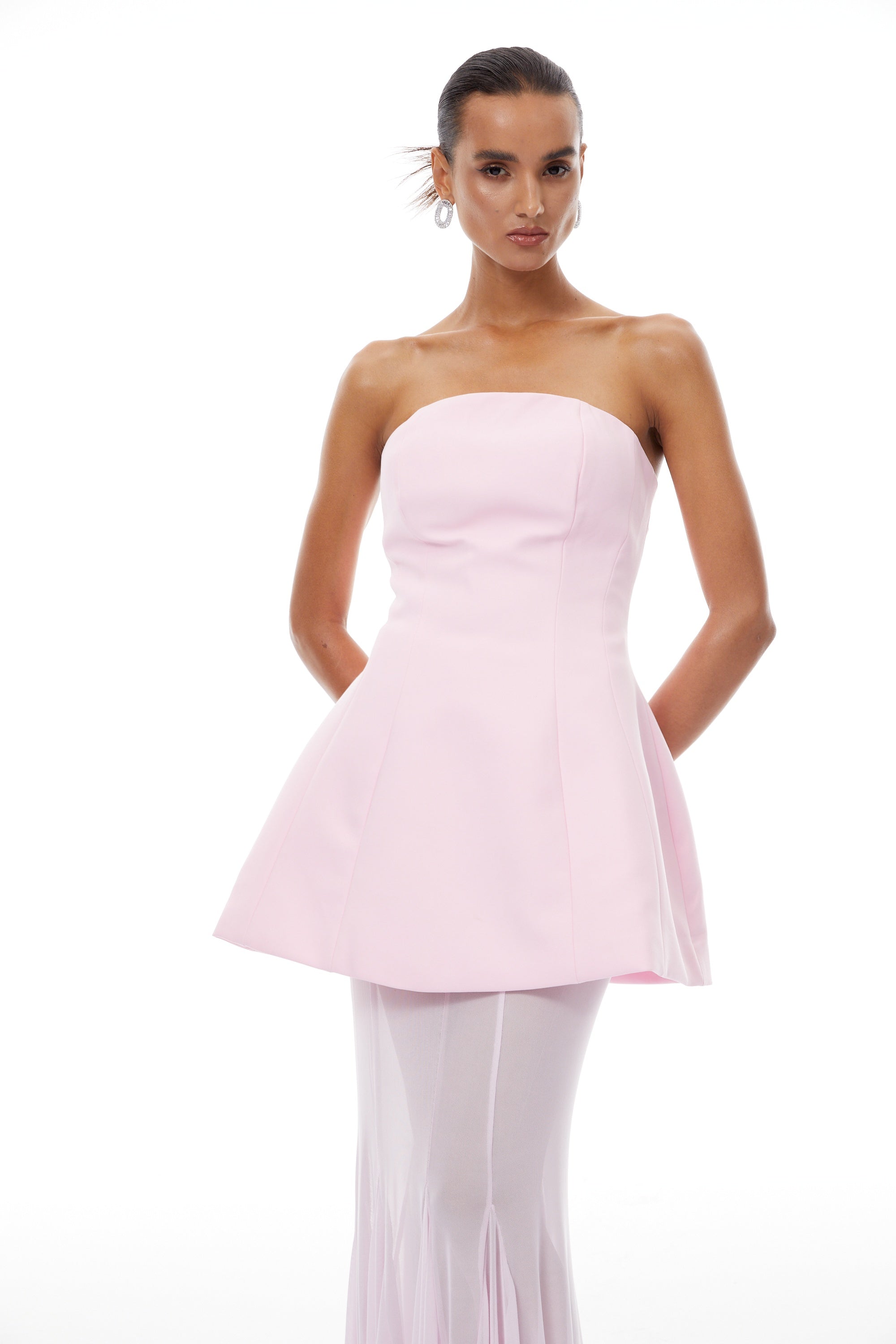 Mélanie Pink Corset Dress & Mesh Skirt Set (Final Sale)