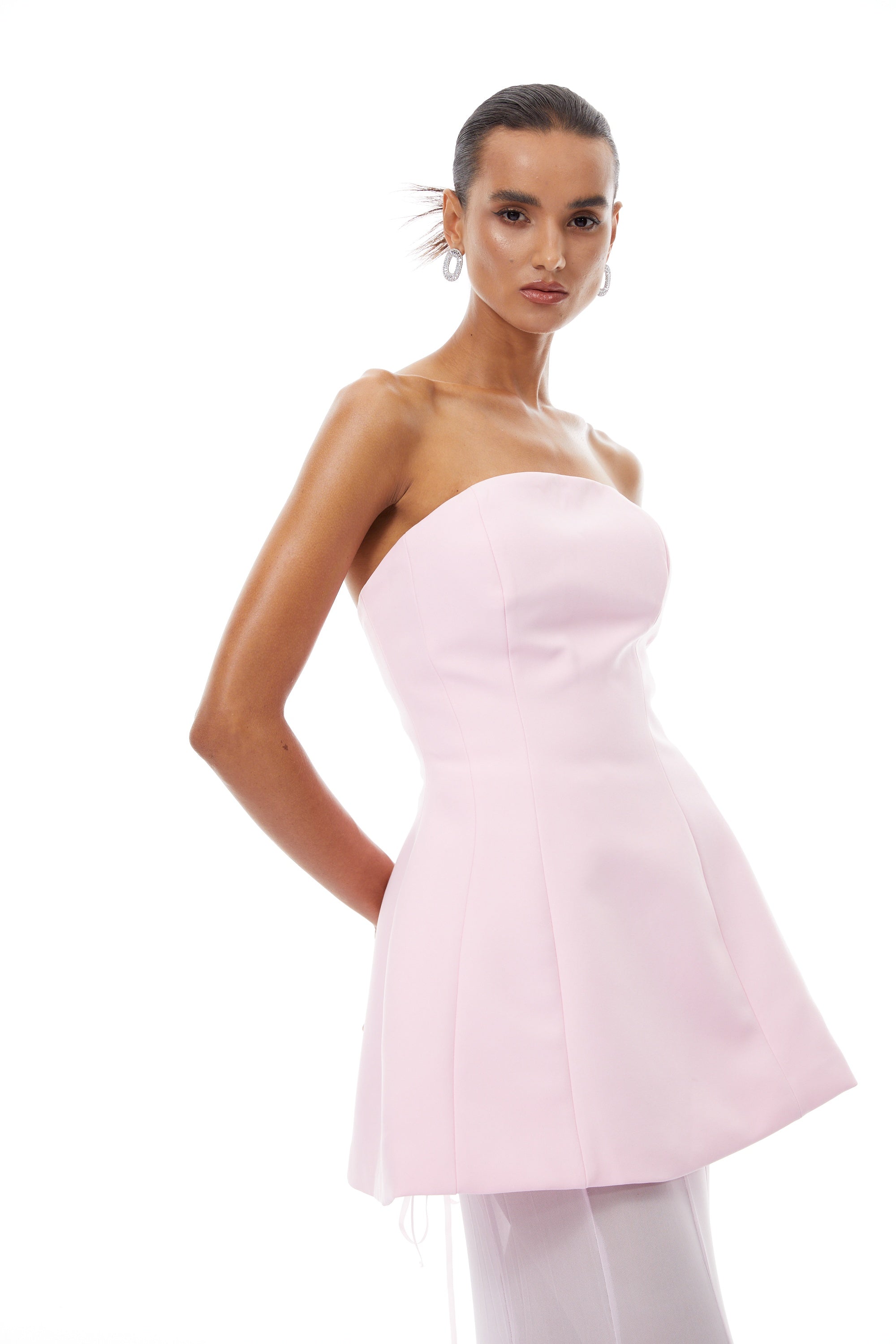 Mélanie Pink Corset Dress & Mesh Skirt Set (Final Sale-US Only)