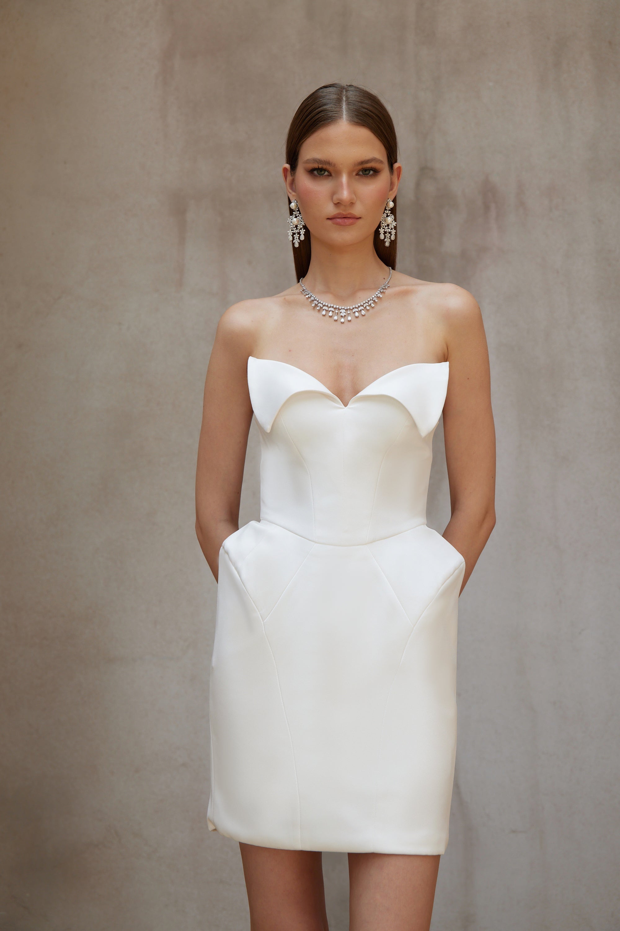 Alba White Barrel Waist Corset Mini Dress (Final Sale-US Only)