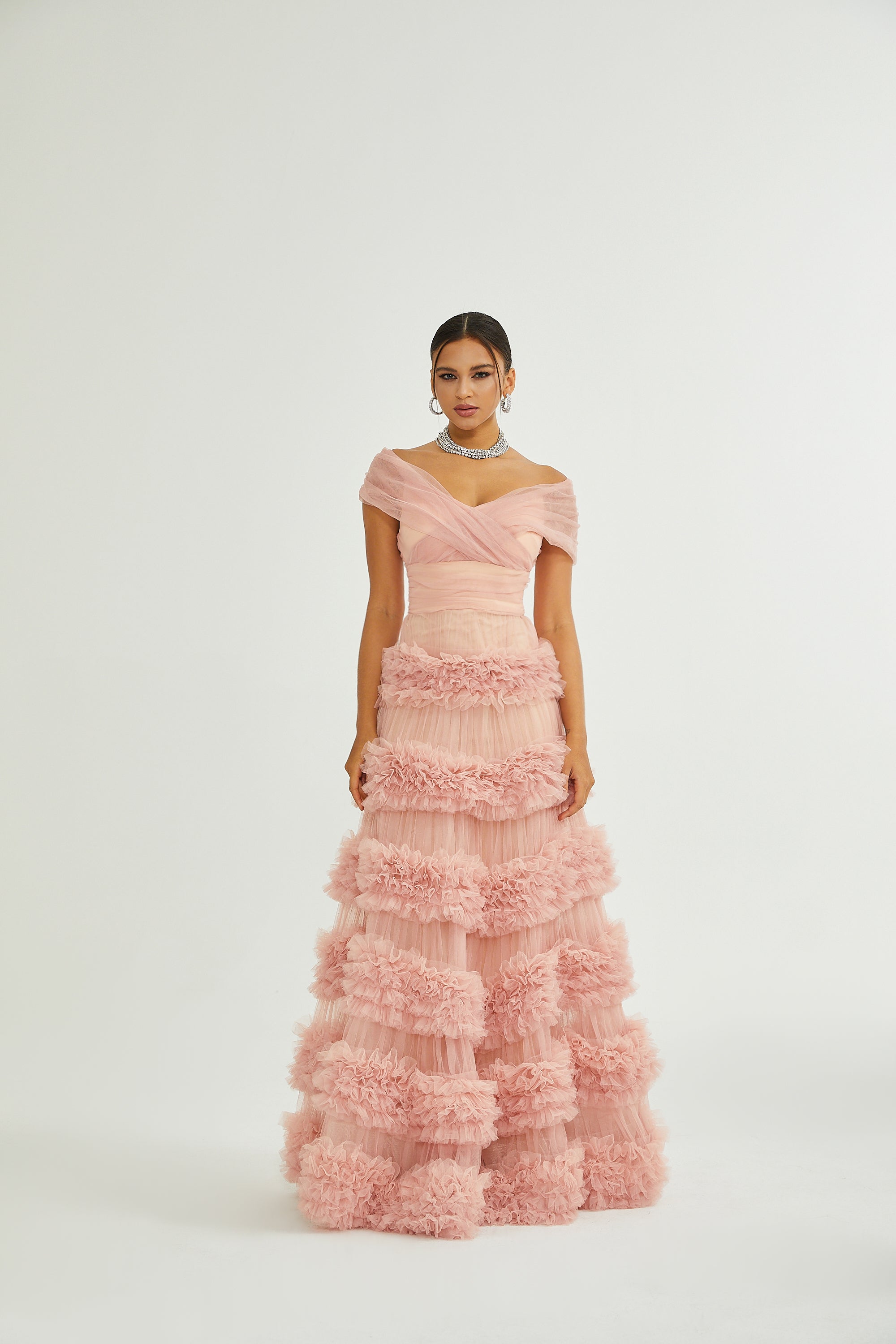 Solène Pink Tiered Maxi Dress (Final Sale-US Only)