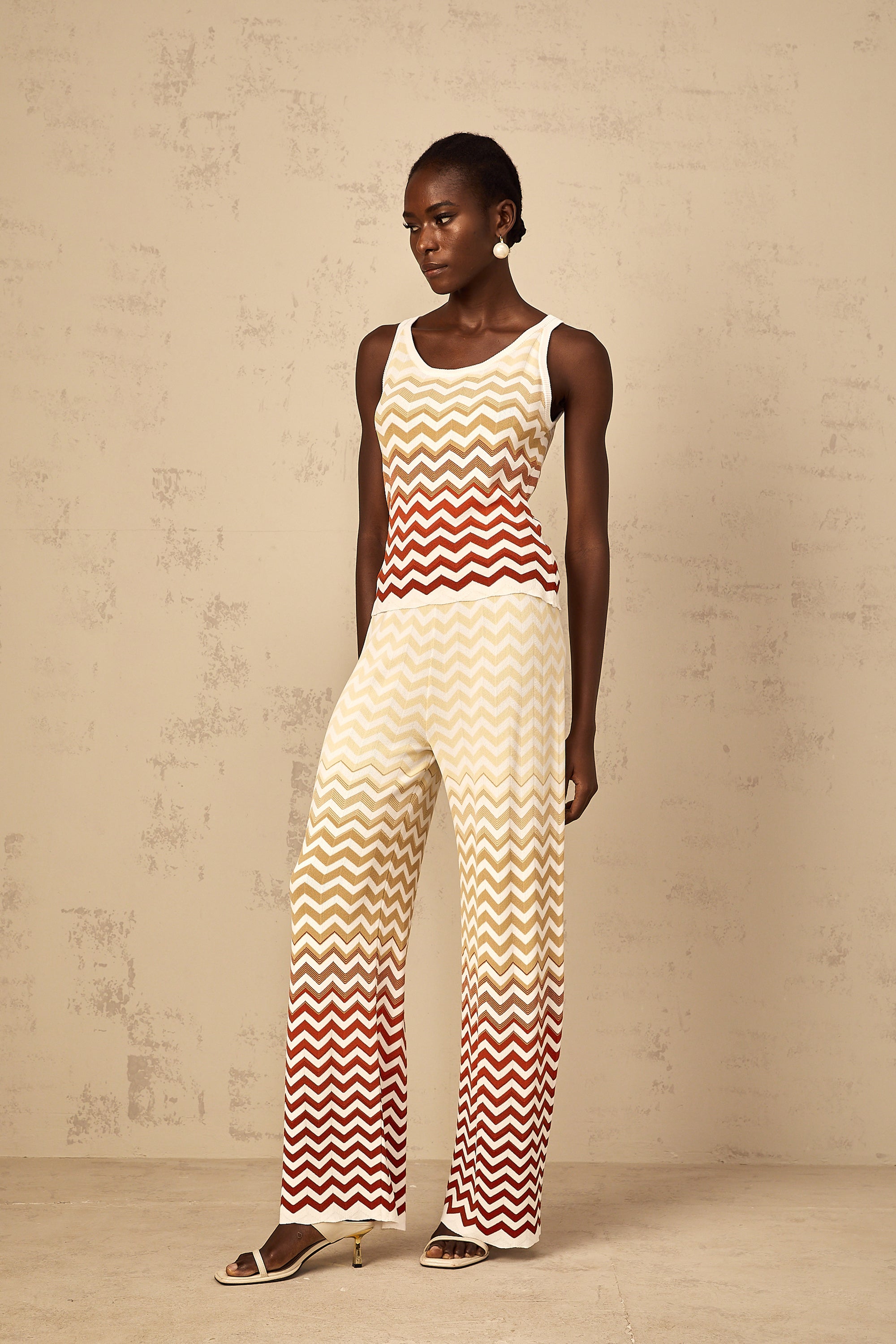 Isabelle Yellow Zigzag Knit Matching Set (Final Sale-US Only)