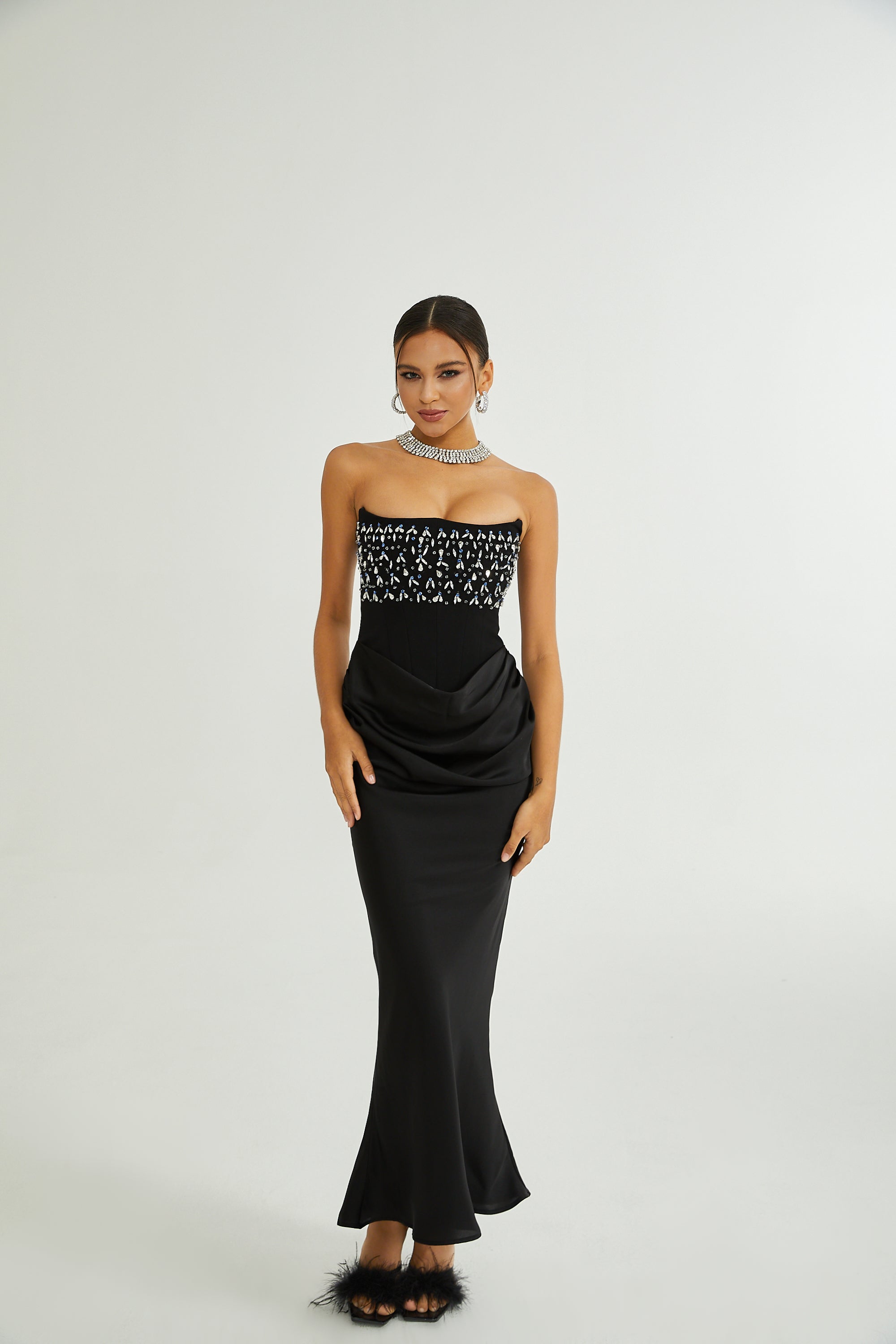 Aurore Crystal Embellished Maxi Dress (Final Sale-US Only)
