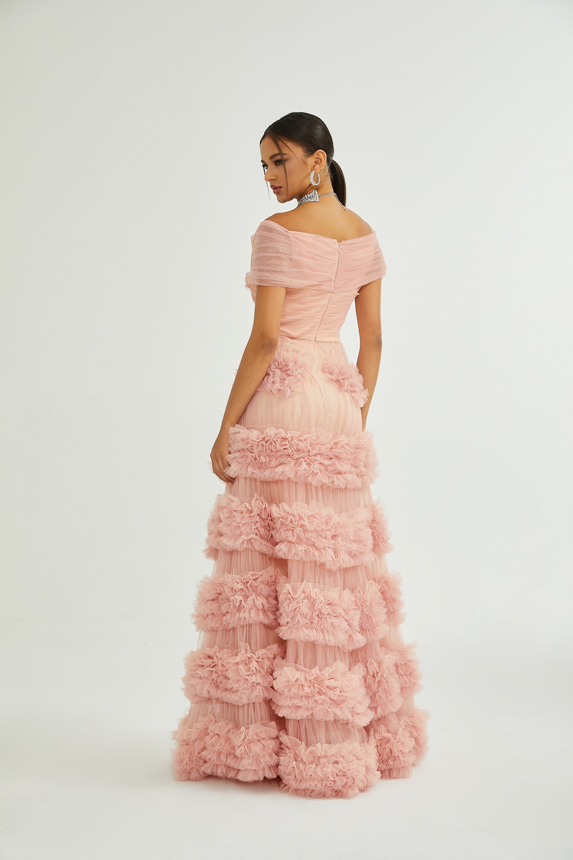 Solène Pink Tiered Maxi Dress (Final Sale-US Only)