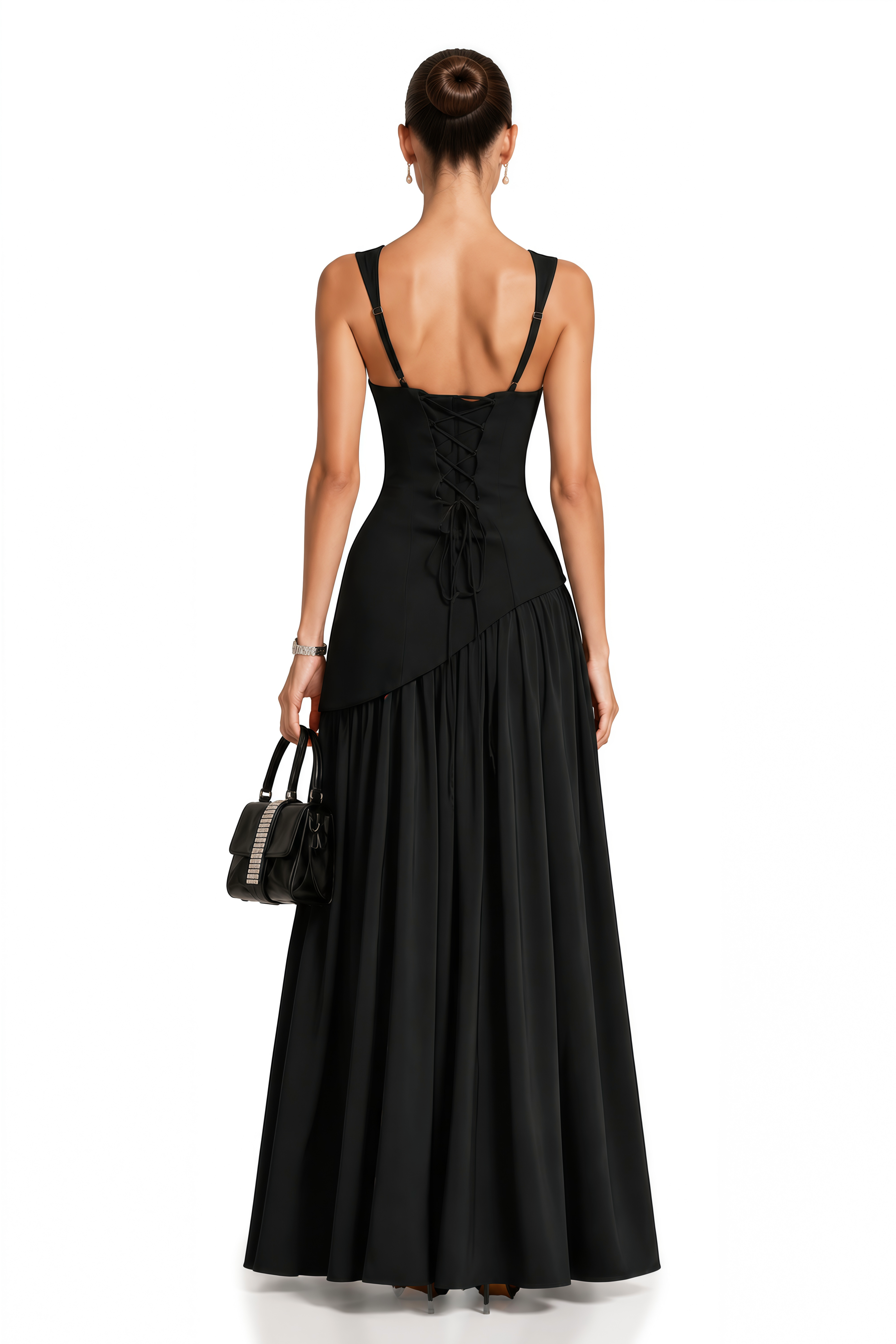 Robe longue asymétrique Sidonie Black