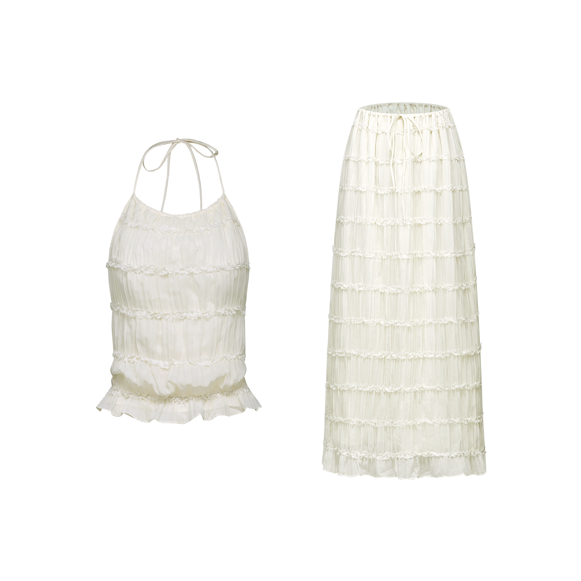 Alyssa pleated top & skirt matching set (Final Sale)