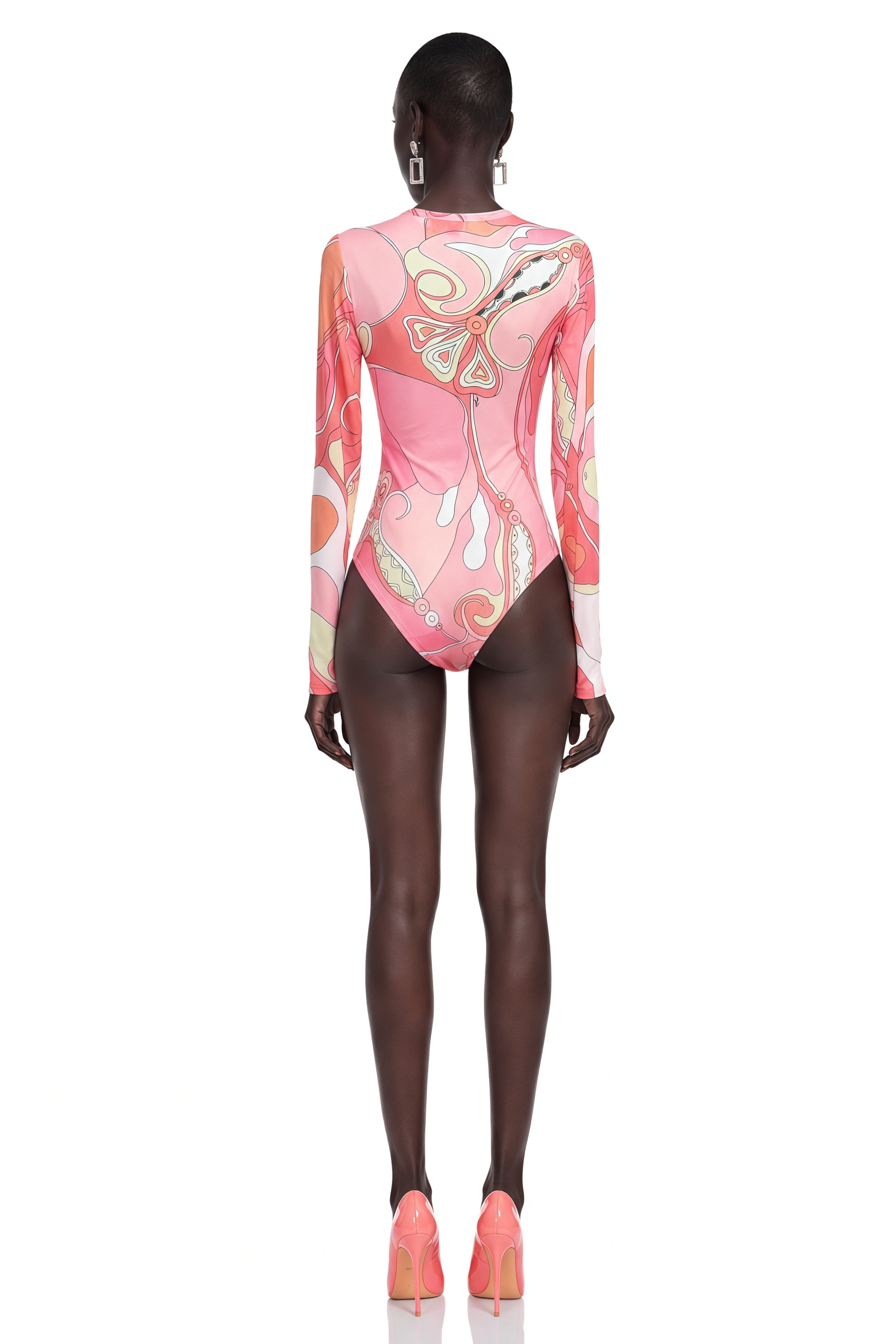 Adelynn Pink Printed Long Sleeve Bodysuit