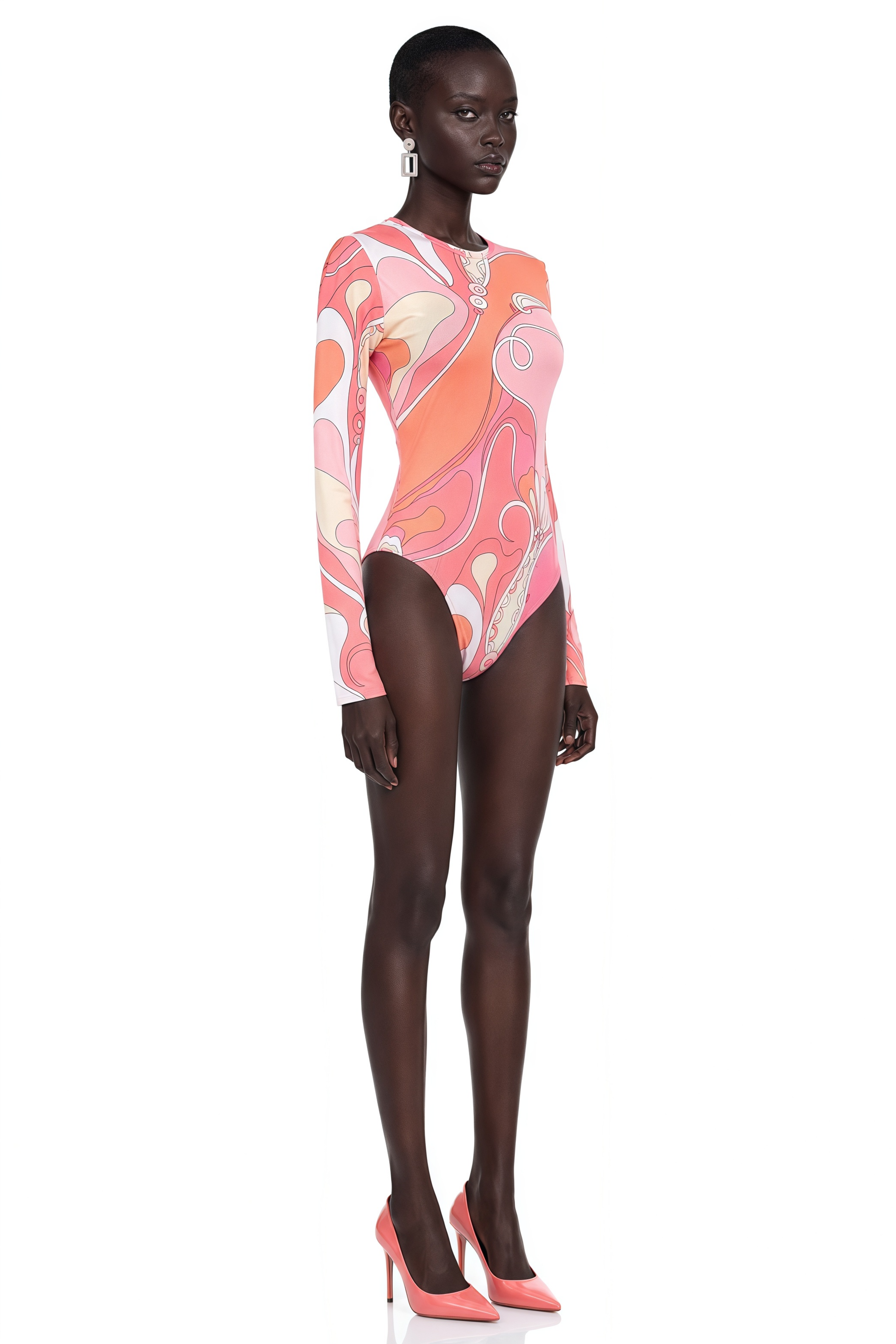 Adelynn Pink Printed Long Sleeve Bodysuit