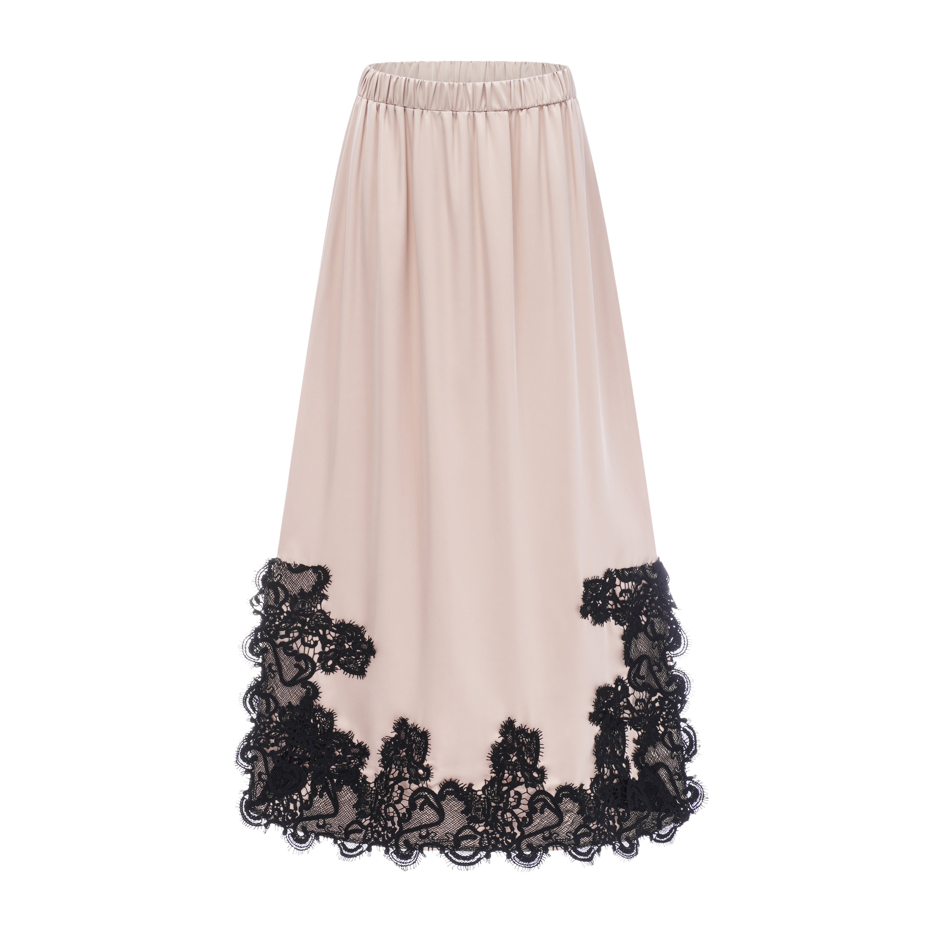 Aoraki Cream One Shoulder Top & Skirt Set with Lace Trim