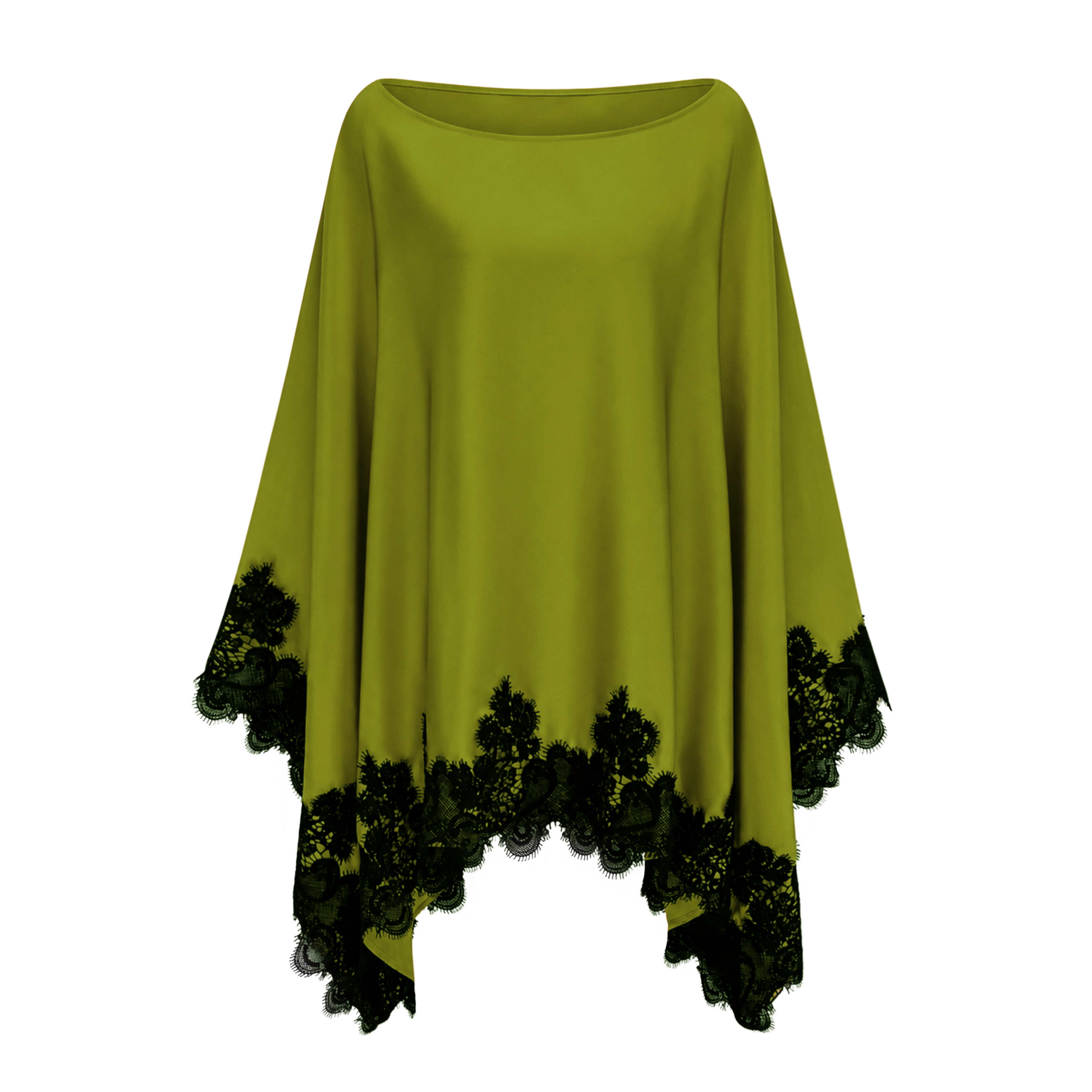 Aoraki Green One Shoulder Top & Skirt Set with Lace Trim