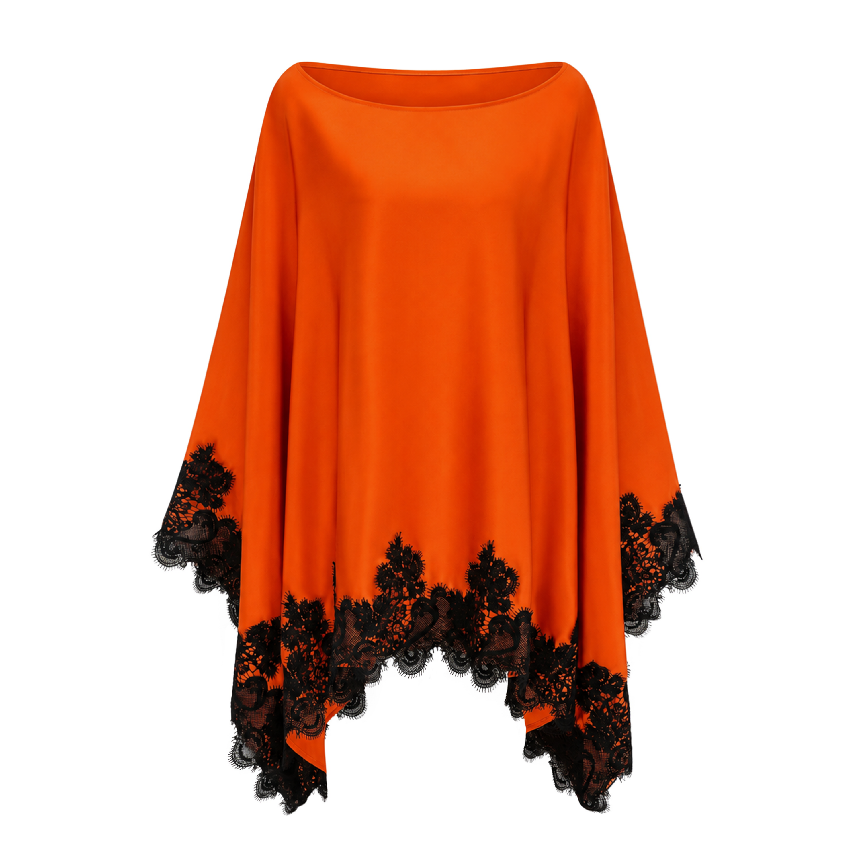 Aoraki Orange One Shoulder Top & Skirt Set with Lace Trim