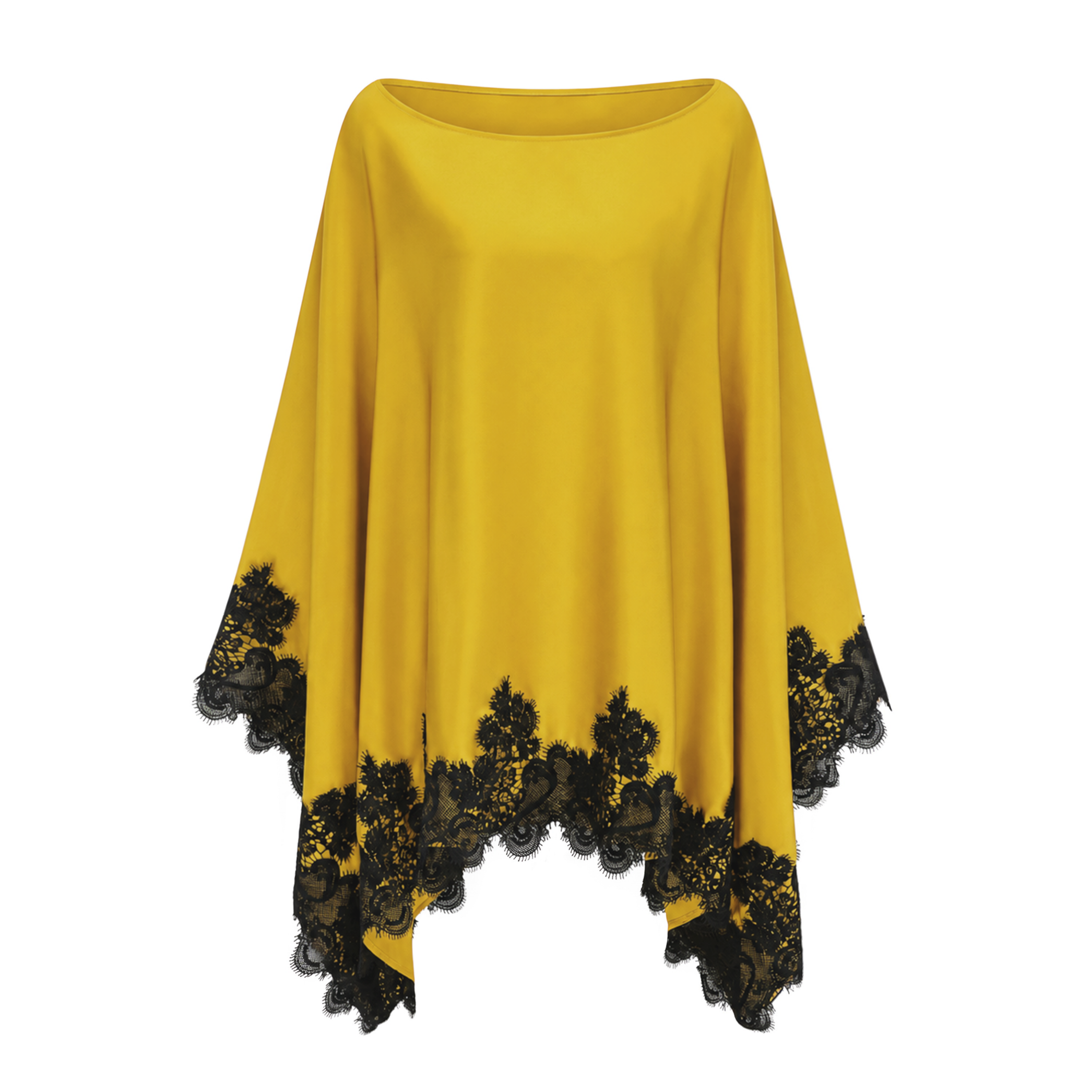 Aoraki Yellow One Shoulder Top & Skirt Set with Lace Trim