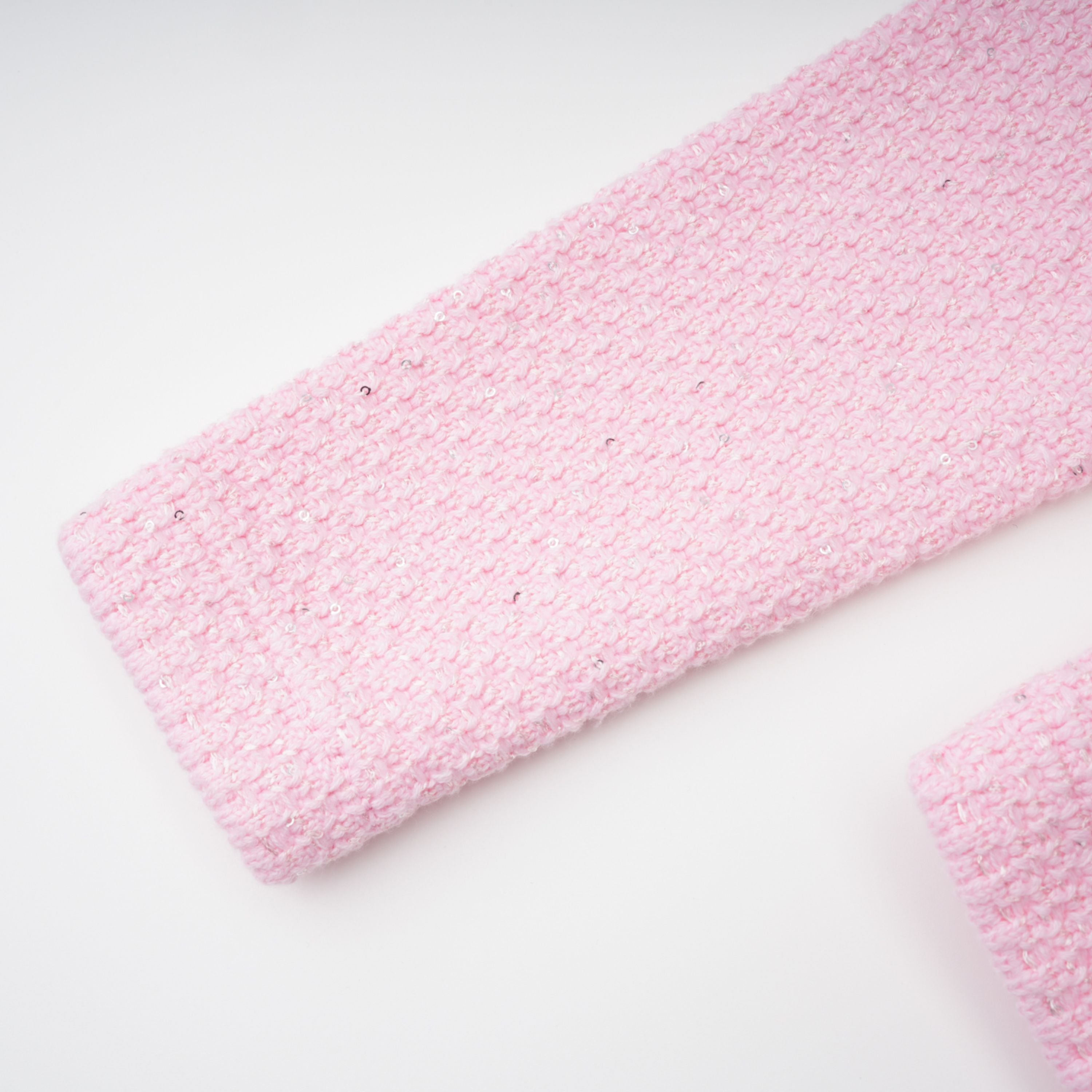 Ásdís Pink Sequined Knit Cardigan & Skirt Set (Final Sale-US Only)