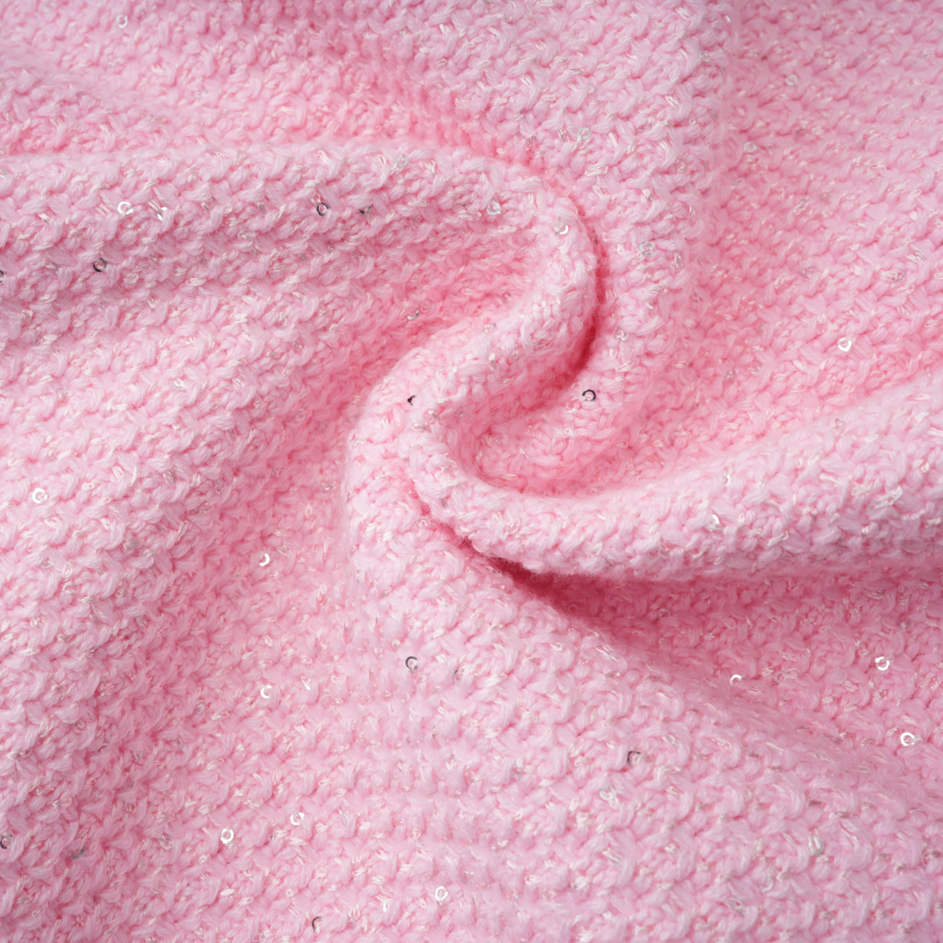 Ásdís Pink Sequined Knit Cardigan & Skirt Set (Final Sale-US Only)