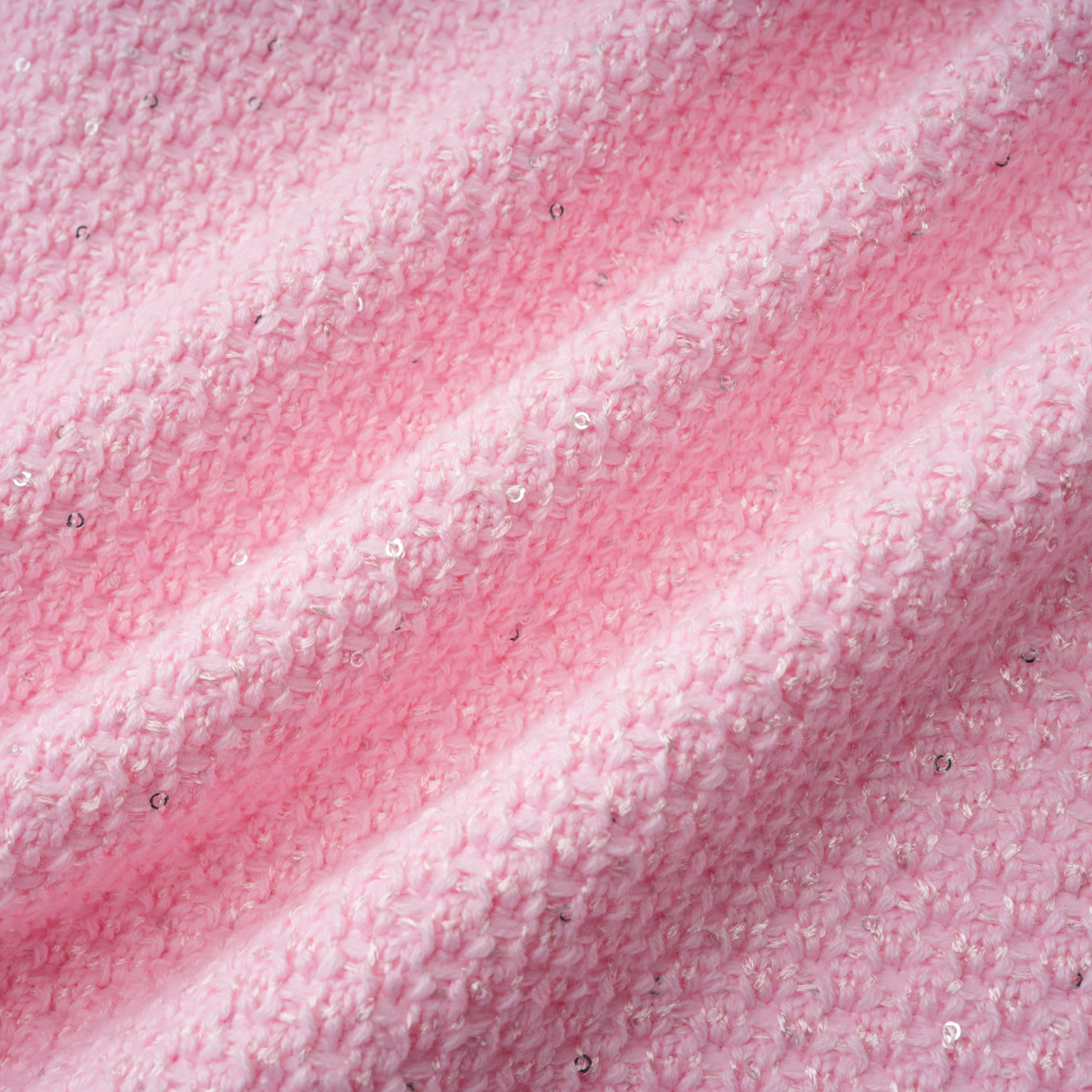 Ásdís Pink Sequined Knit Cardigan & Skirt Set (Final Sale-US Only)