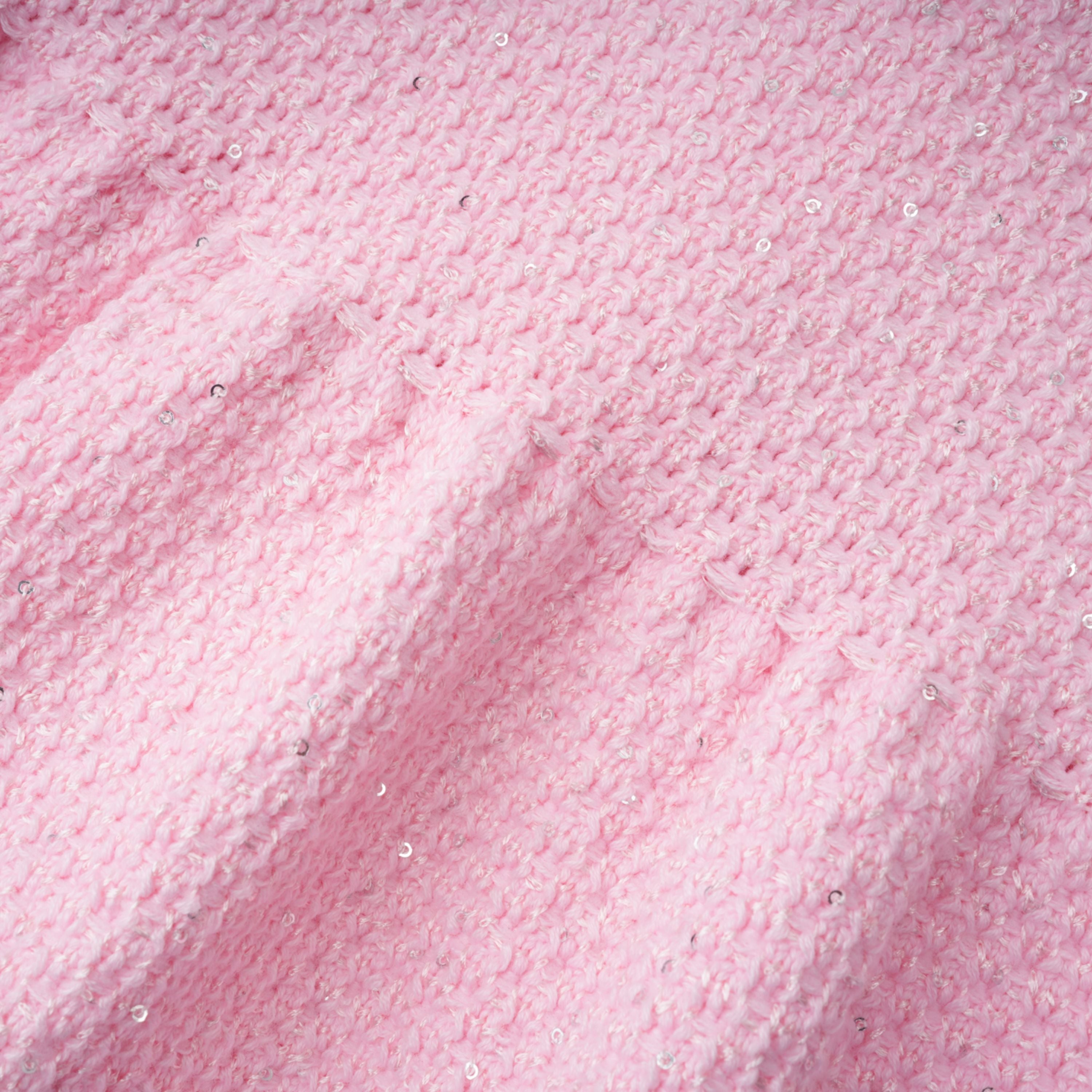 Ásdís Pink Sequined Knit Cardigan & Skirt Set (Final Sale-US Only)