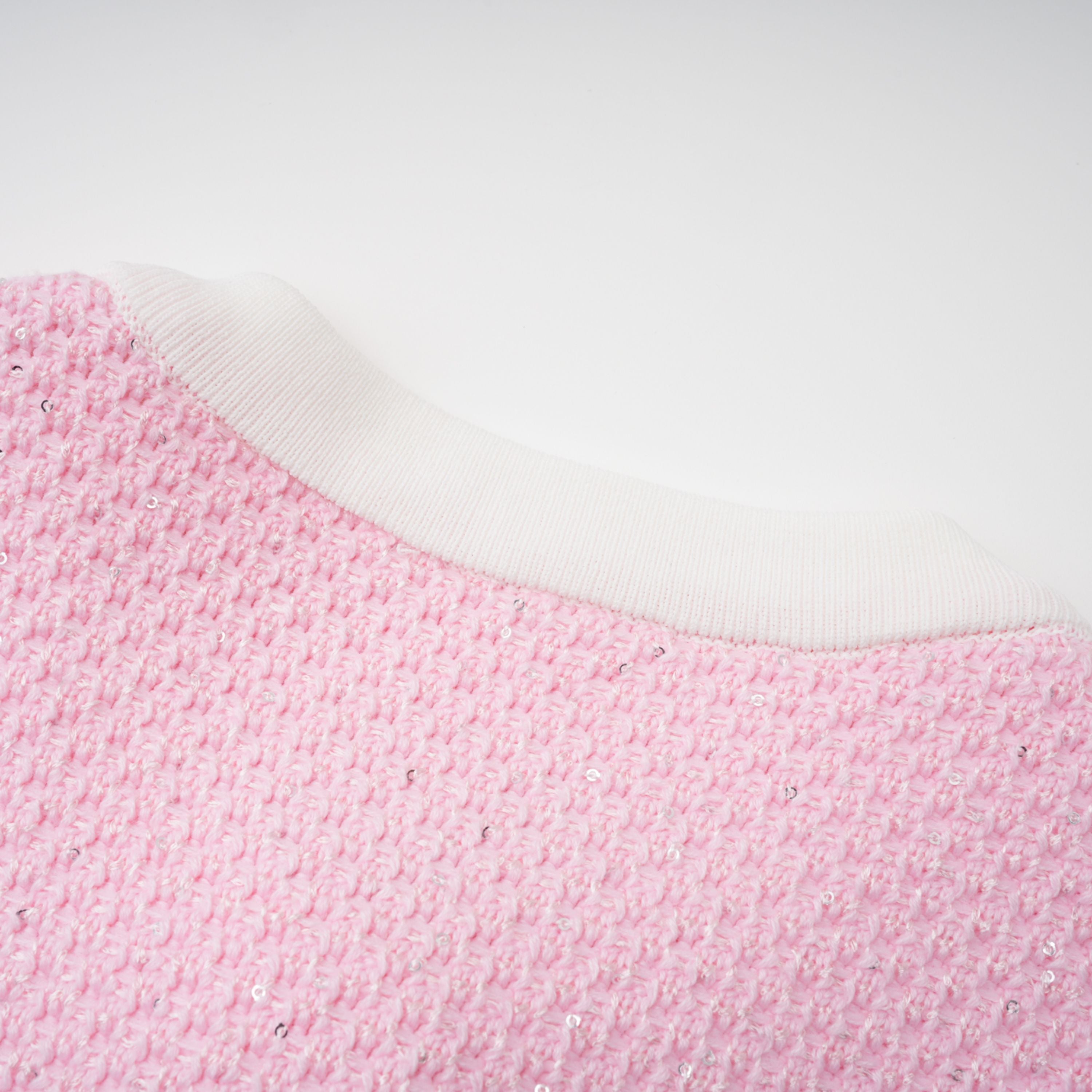 Ásdís Pink Sequined Knit Cardigan & Skirt Set (Final Sale)
