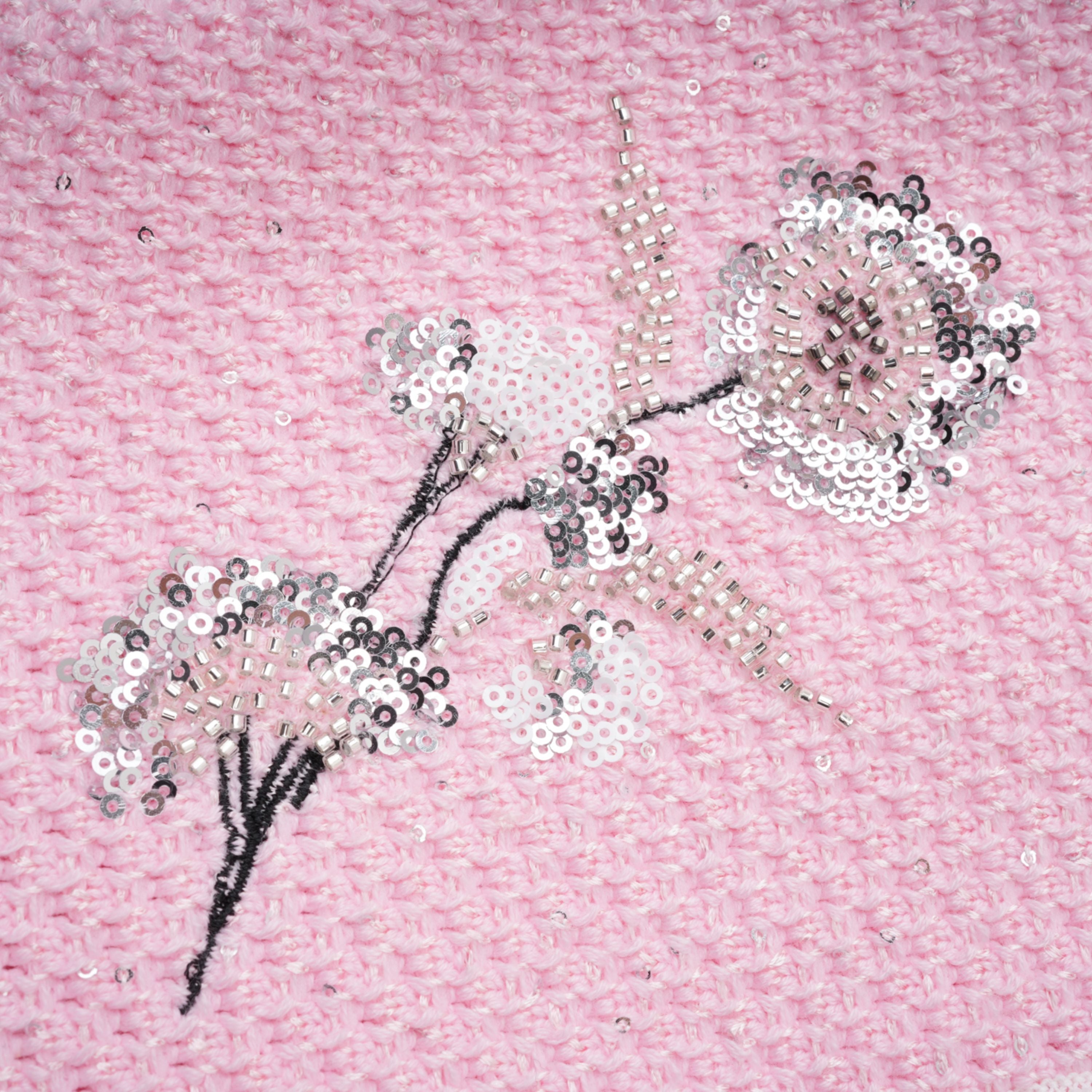Ásdís Pink Sequined Knit Cardigan & Skirt Set (Final Sale-US Only)
